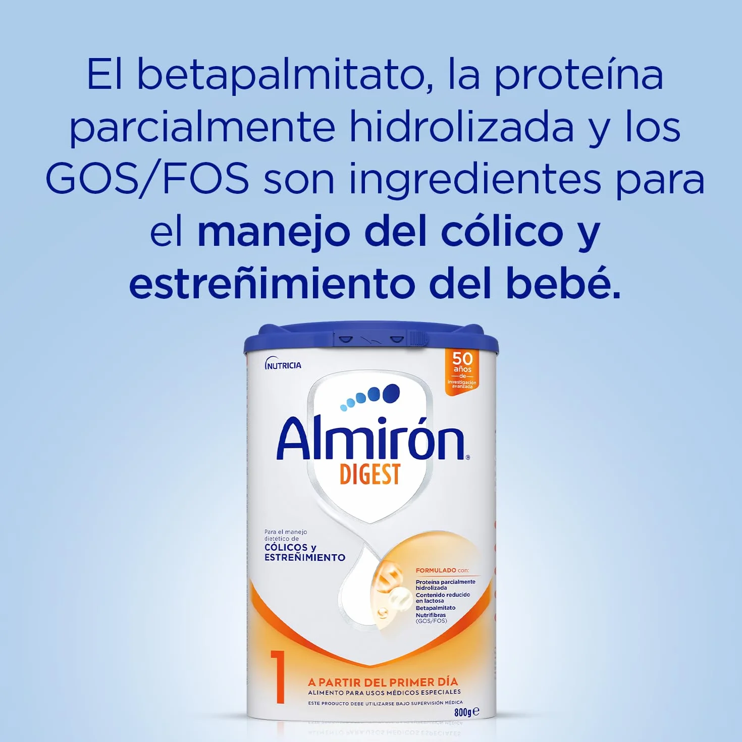 Almirón Digest 1 Leche en Polvo de Inicio Bebé Anti-Cólico y Estreñimiento 800g
