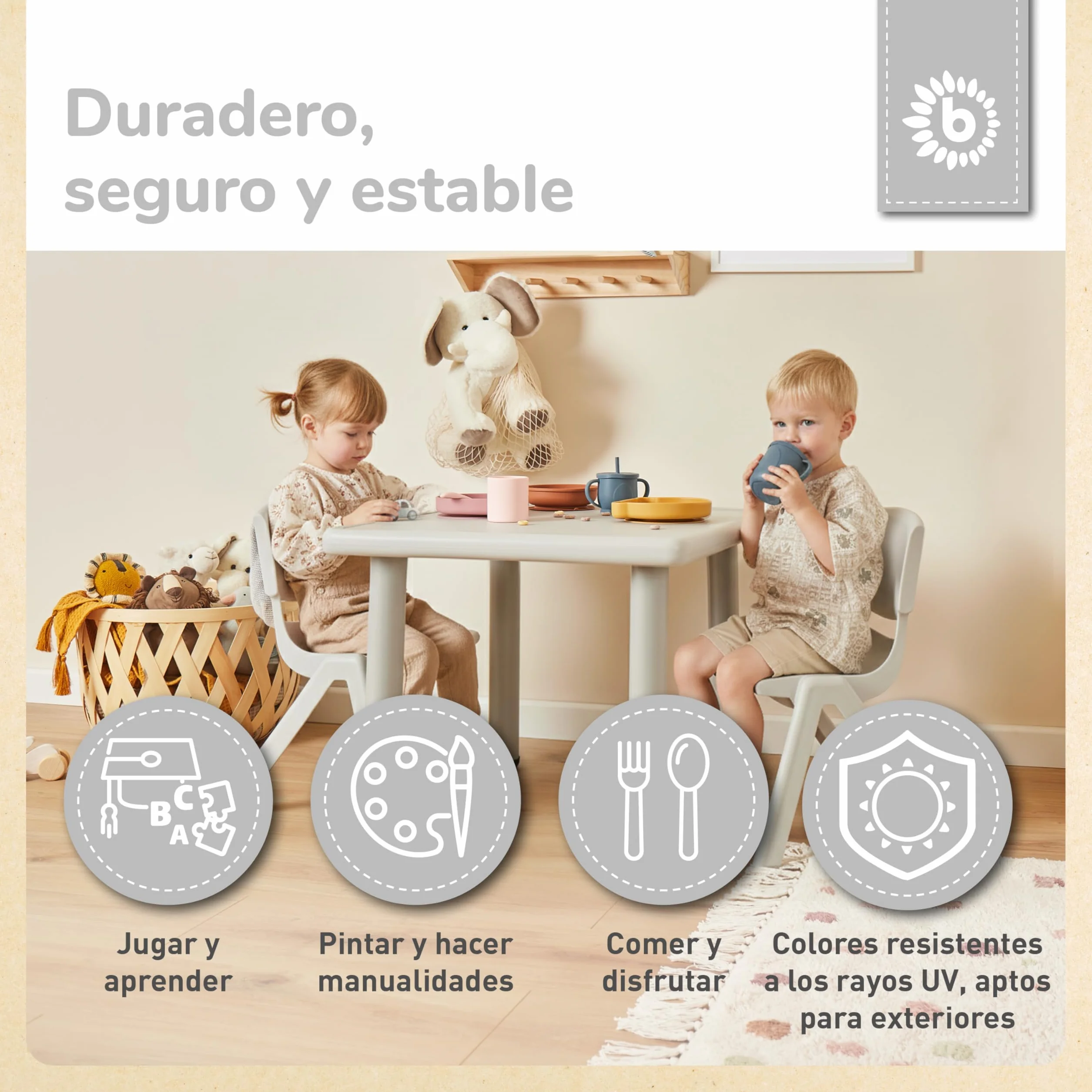 BIECO Silla Infantil hasta 80 kg Cargable | Apilable y Antivuelco | para Interior y Exterior | Silla Plastico Infantil Sillon Bebe Sillones Infantiles Sillón Infantil Silla Infantil Plastico Niño