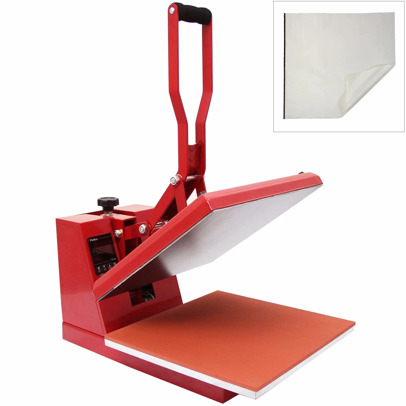 Prensa Térmica 38x38cm para Sublimación | Ajuste de Temperatura de 0 °C - 250 °C | Presión Ajustable | Pantalla Táctil | 10 Hojas GRATIS | Máquina de Transferencia apto Telas Camisetas Bolsos
