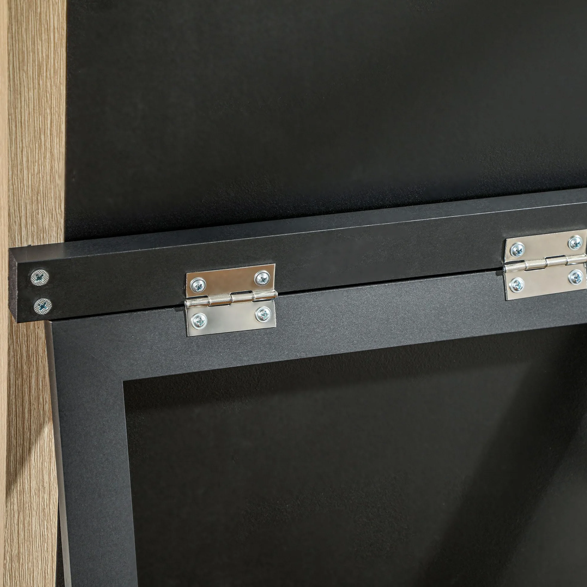 HOMCOM Espejo de Pie Cuerpo Entero 157x37 cm, Espejo Grande de Pared con Marco Bicolor, de Pie, Inclinado o Colgante, para Salón, Dormitorio, Pasillo, Entrada, Natural Claro y Blanco