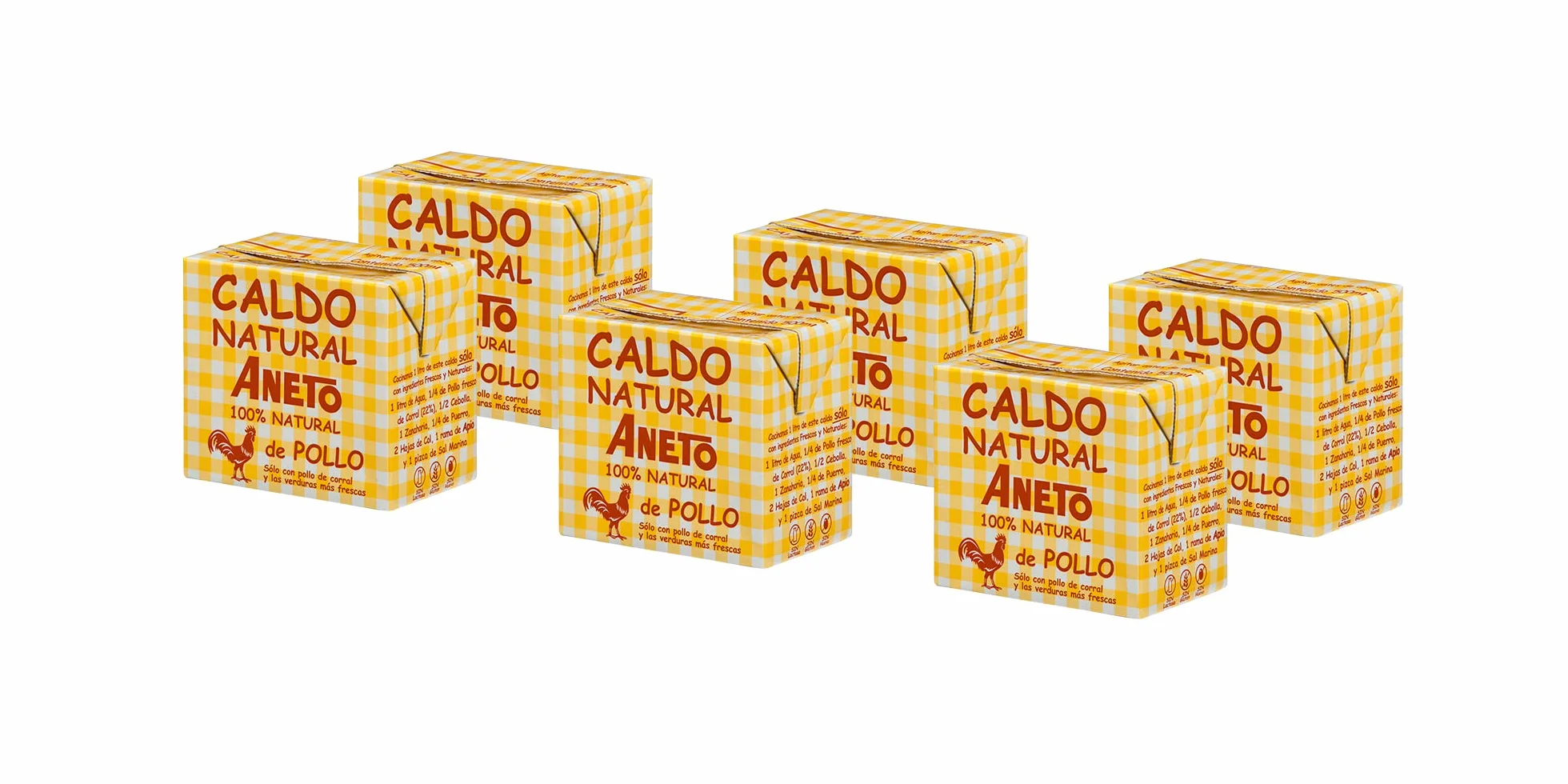 Aneto Caldo de Pollo Natural 0,5 L Pack 6
