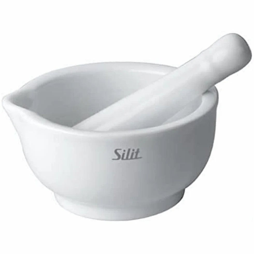 Silit - Mortero de Porcelana (Ø 10 cm), Color Blanco