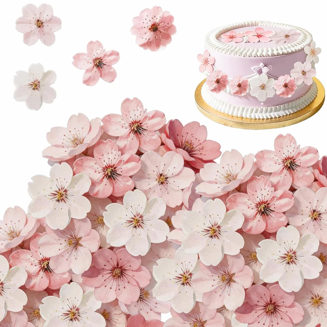 50 Papel Flores de Cerezo para Pasteles Cupcakes Tartas Bodas