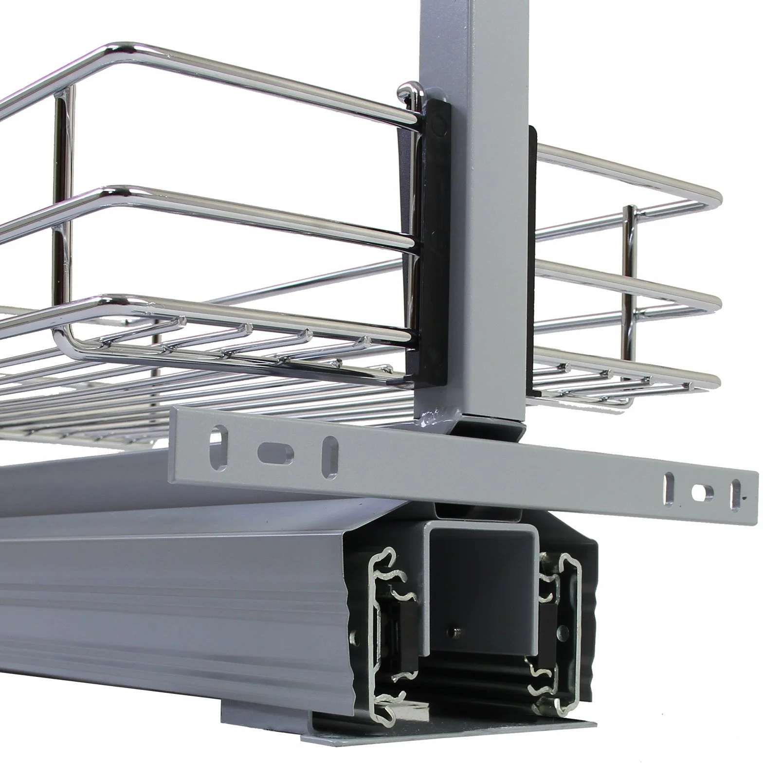 KUKOO - Columna Despensero Extraíble de Cocina en Acero Inoxidable con 6 Cestos 46cm x 25,2cm x 170-195cm