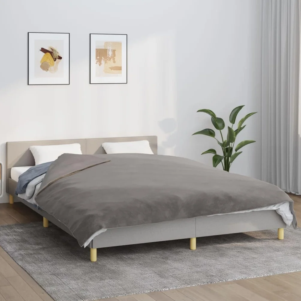 vidaXL Manta con Peso y Funda, Ropa de Cama, Manta para Salón Dormitorio, Manta Calmante para la Ansiedad, Tela Gris 200x230 cm 9 kg