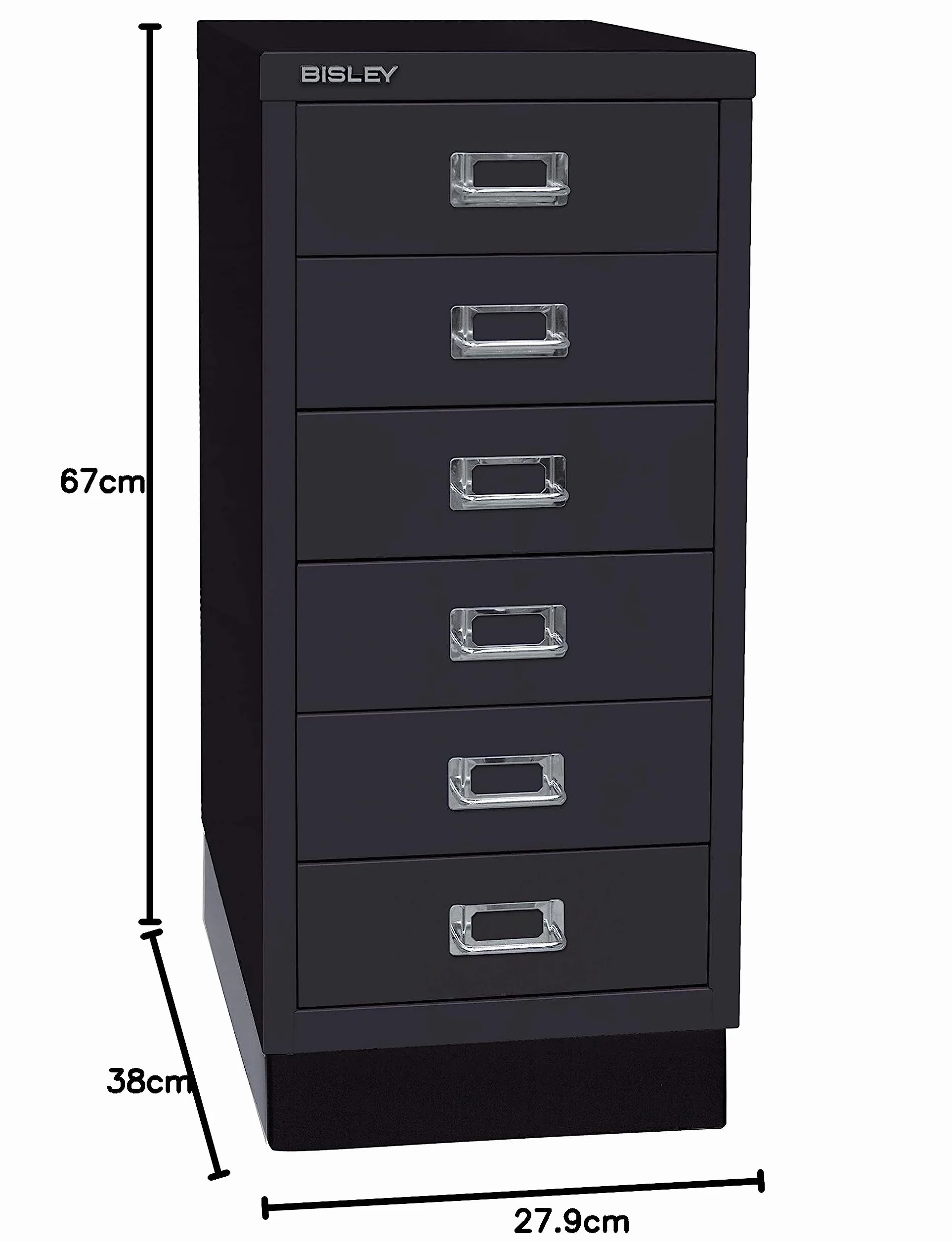 BISLEY | Serie 29 MultiDrawer™ | con zócalo | DIN A4 | 6 cajones | Negro.