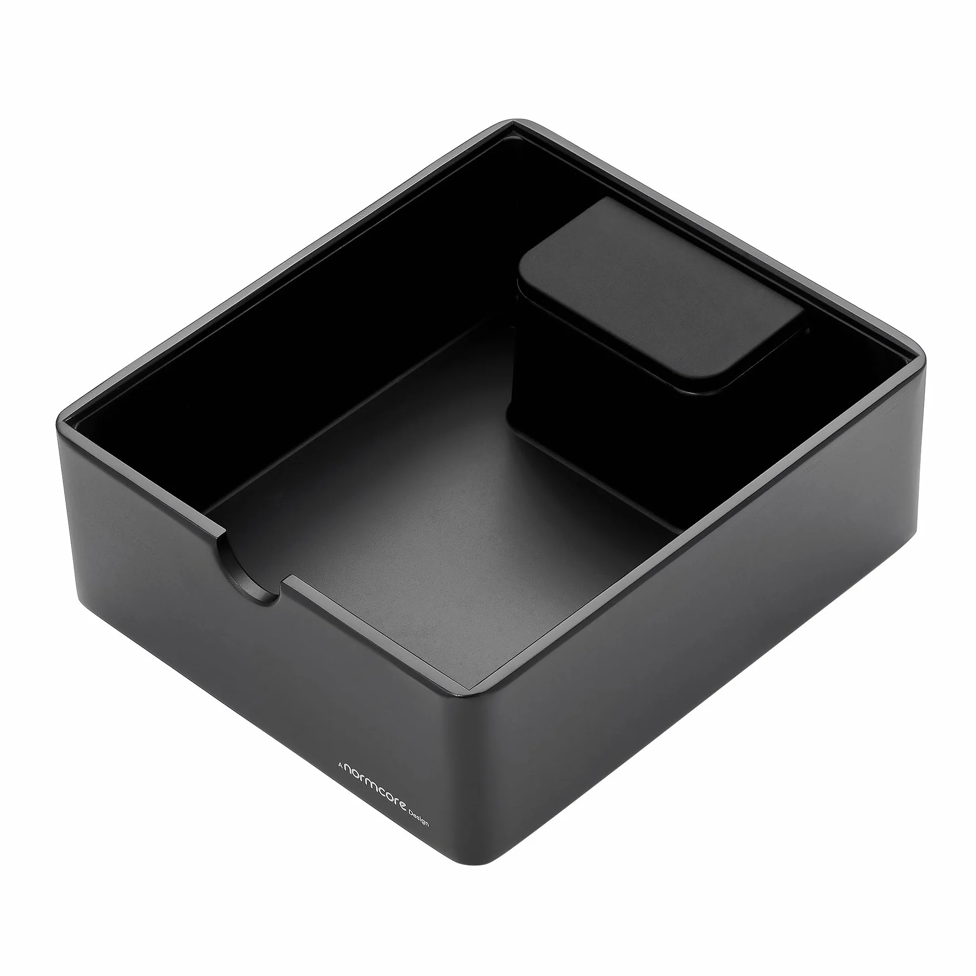 Normcore Caja compacta de café espresso, caja de metal para golpear café, caja de golpes resistente, aluminio anodizado, accesorios de espresso para café molido, color negro