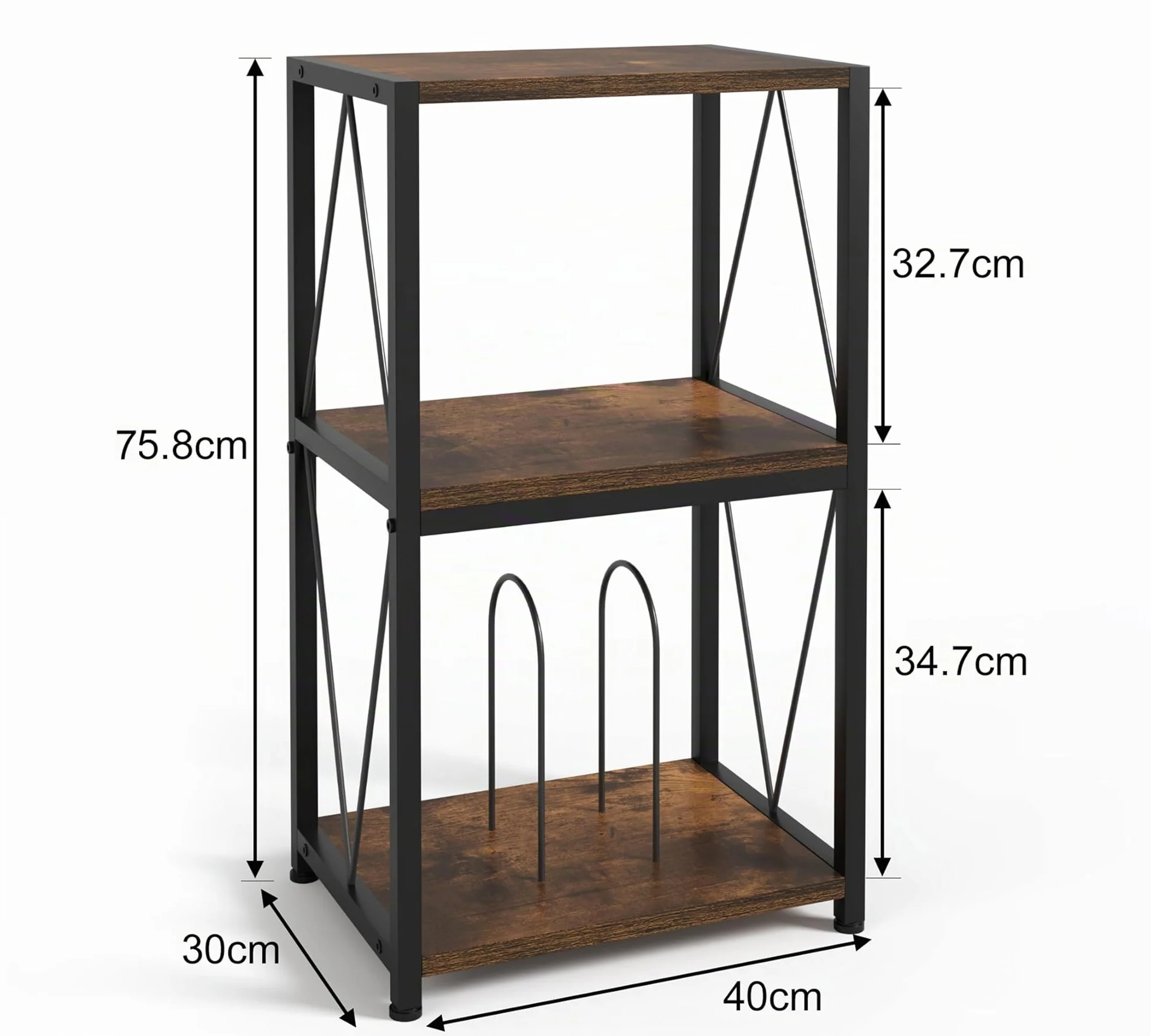 HFHOME Soporte para tocadiscos de 3 niveles con almacenamiento de vinilo