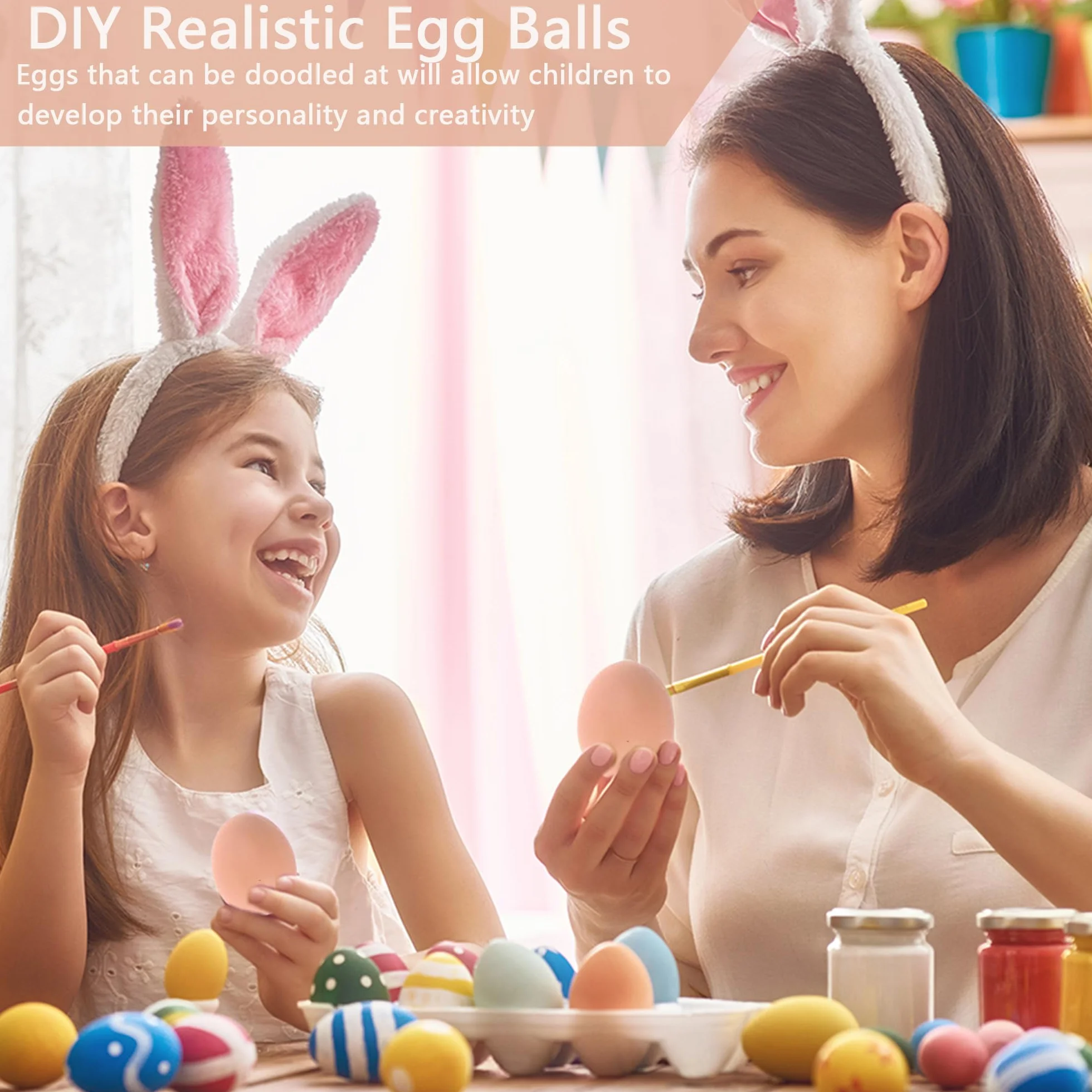 Huevos Artificiales de Plástico 20 Piezas Huevos Falsos de Poliestireno para Manualidades Marrón