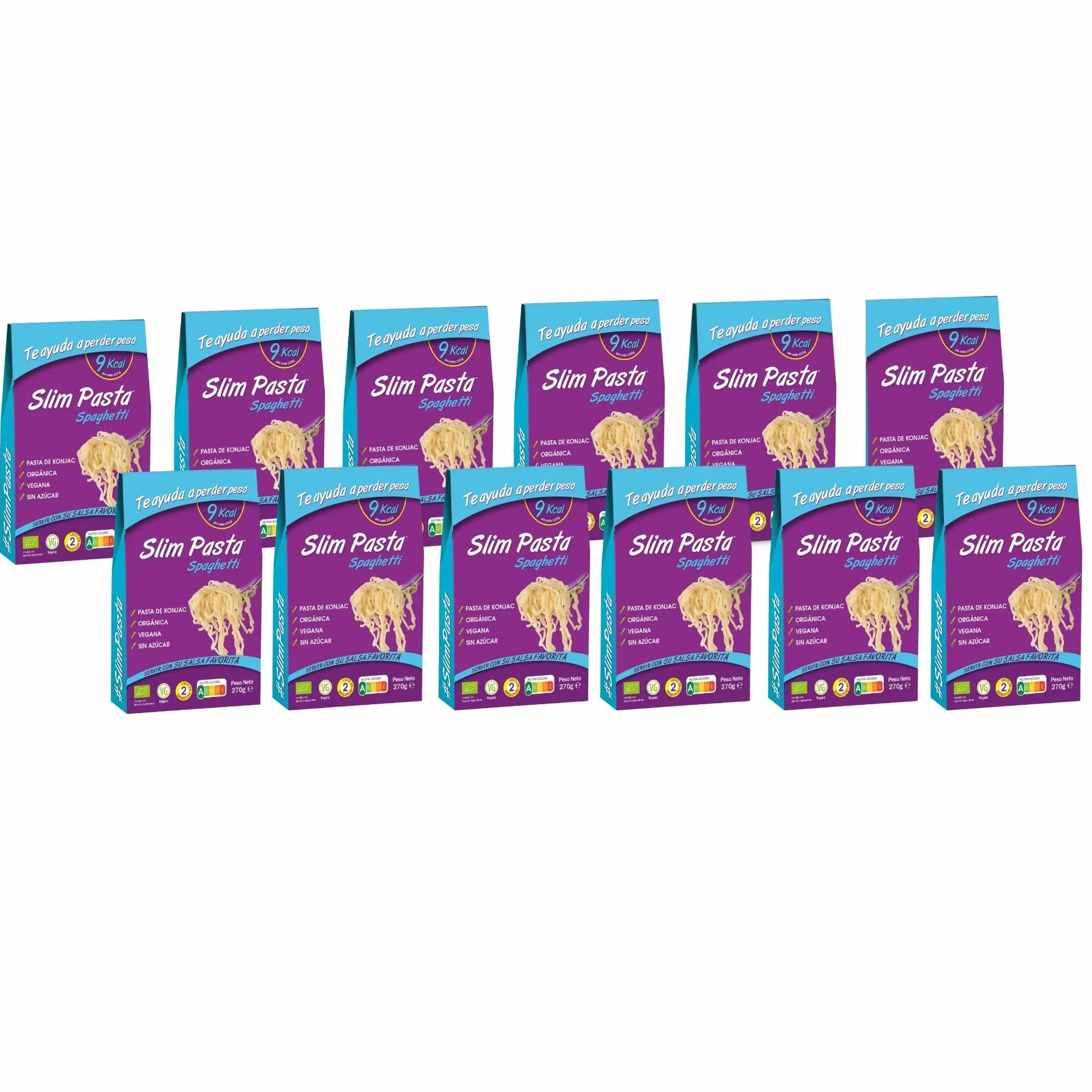 Konjac Spaghetti Slim Pasta Pack 12 Unidades Sin Calorías Keto Low Carb Vegano