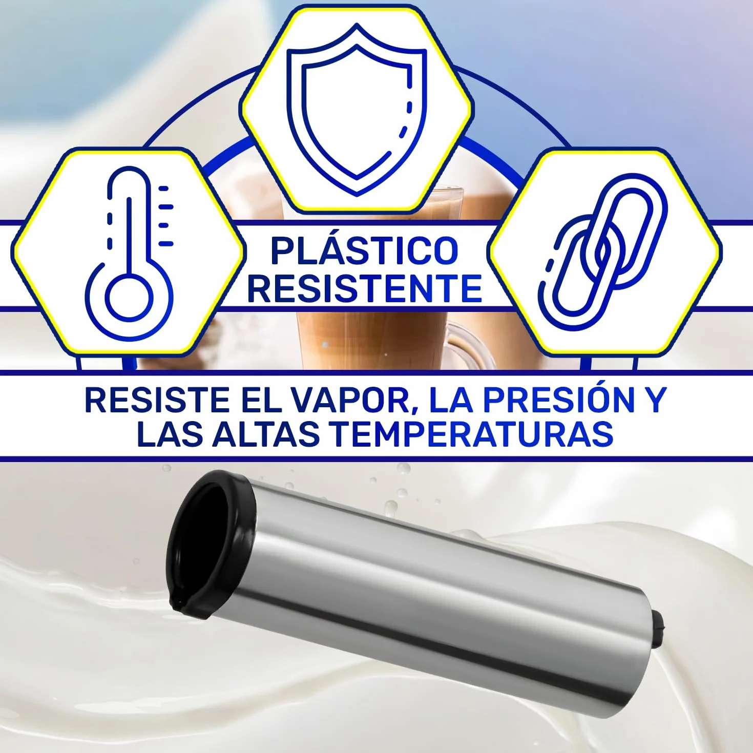 Tubo Externo para Espumador de Leche para Cafetera Superautomática con Código Original 5513270219 para DeLonghi - Garantía de 10 Años - MONTERAL