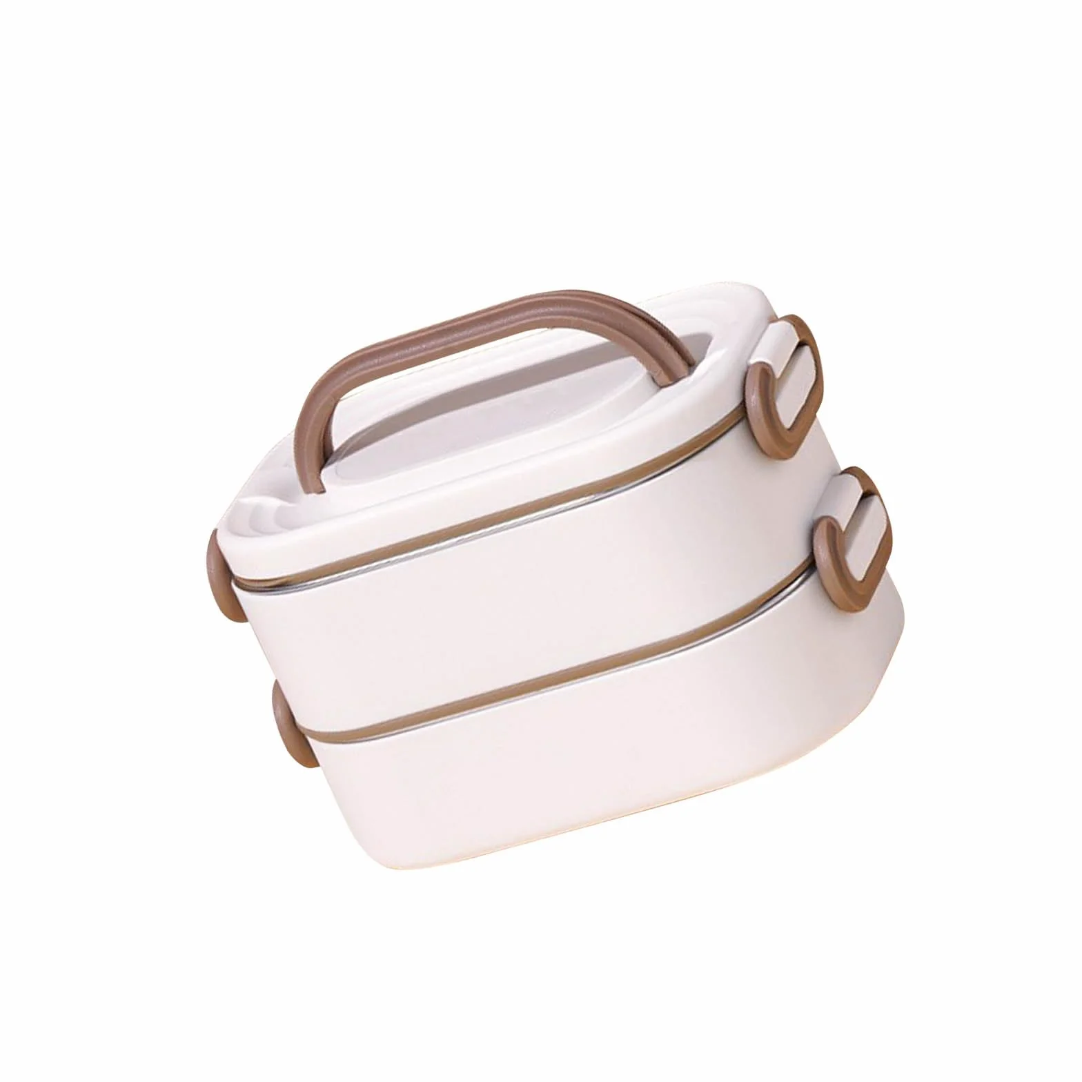 Caja de almacenamiento de alimentos inoxidable con doble gancho mango flexible y bolsa térmica para transporte de comidas frías y calientes, contenedor de almuerzo incluido