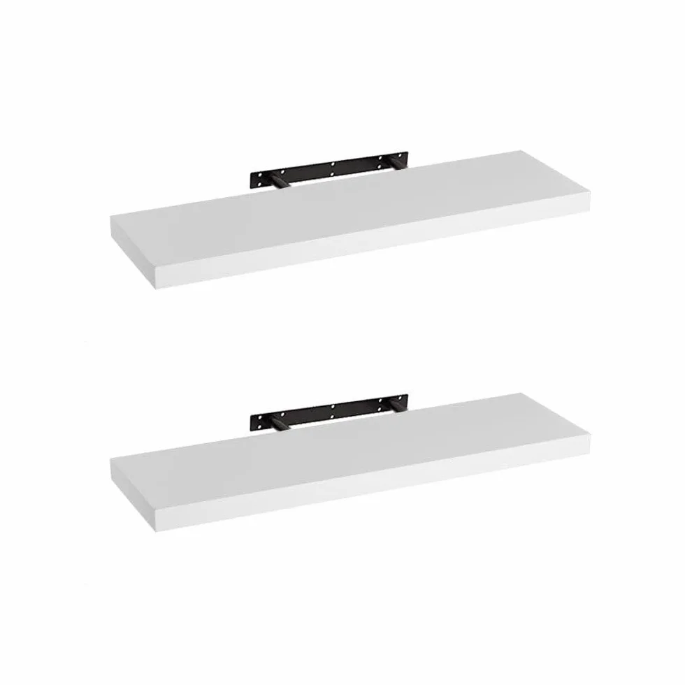 LOLAhome Baldas Flotantes de Madera Blancas 80x23,5 cm Estanterías de Pared Decorativas