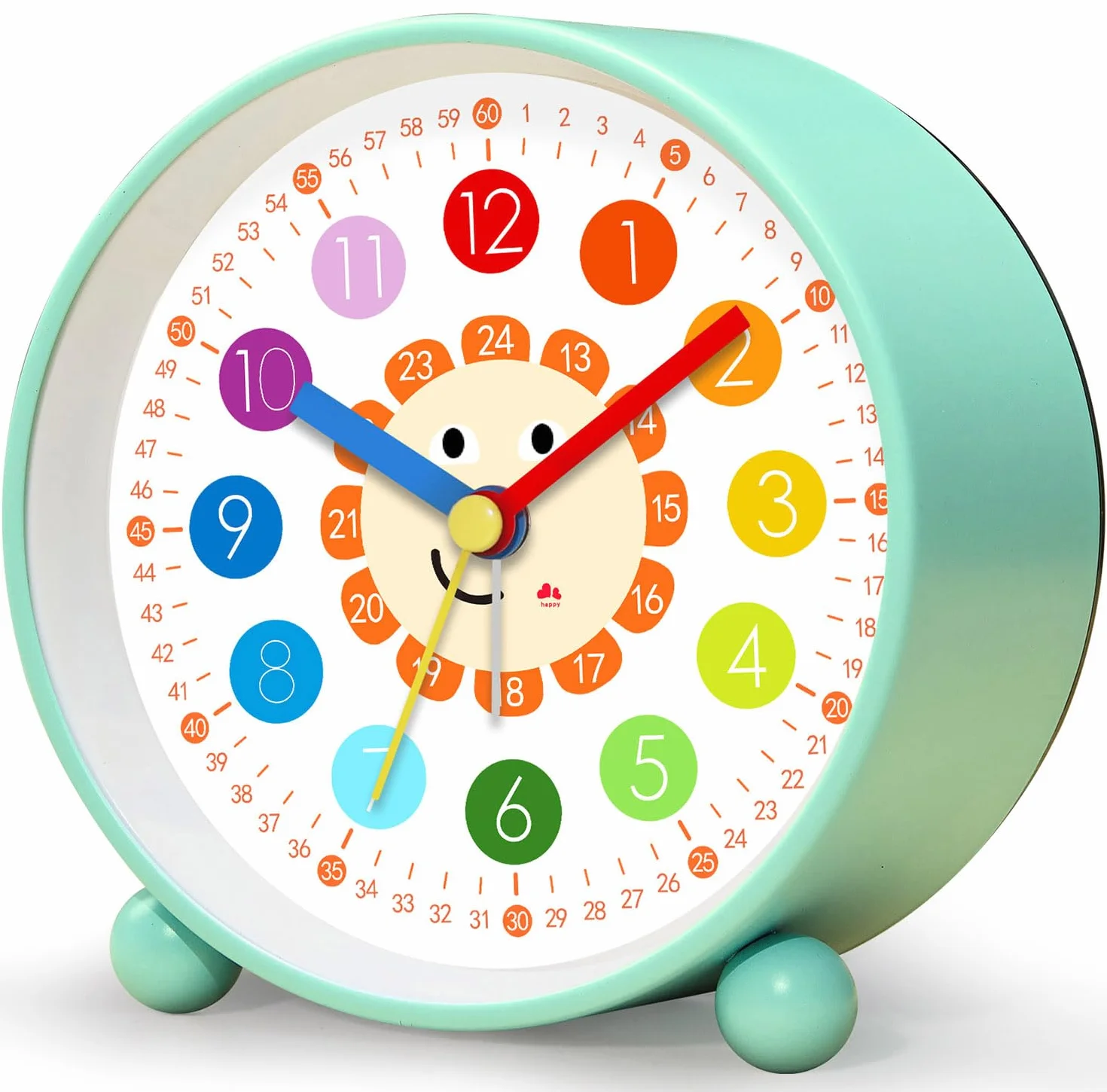 Reloj despertador analógico para niños con luz nocturna educativo