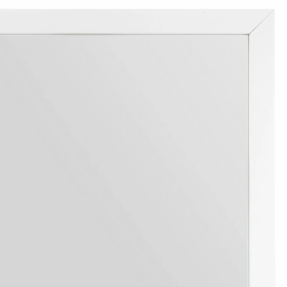 LOLAhome Espejo de pie de Cuerpo Entero Marco de Madera Blanco 153x33 cm Soporte Plegable