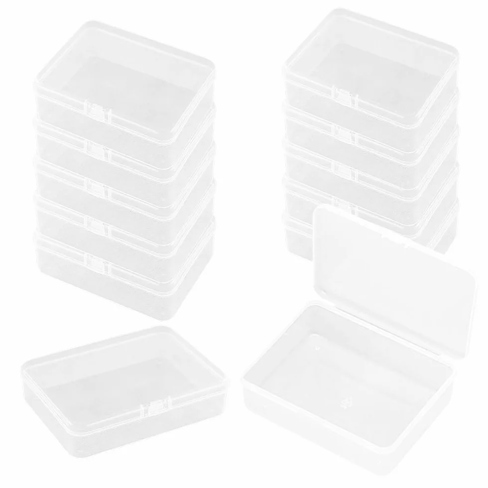 WYAN 12 Transparente Caja Organizadora de Almacenamiento de Plástico para Joyas y Abalorios