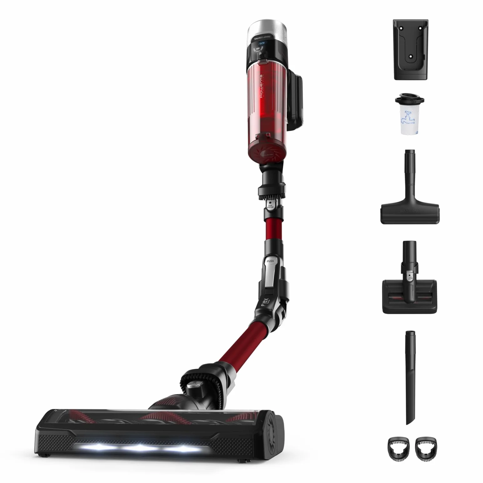 Rowenta X-Force Flex 9.60 Animal Care - Aspiradora Escoba sin Cable, 100 AW de Potencia, batería 45 min, Tubo Flexible, luz LED, Ajuste automático, Cepillo Mascotas (Reacondicionado)