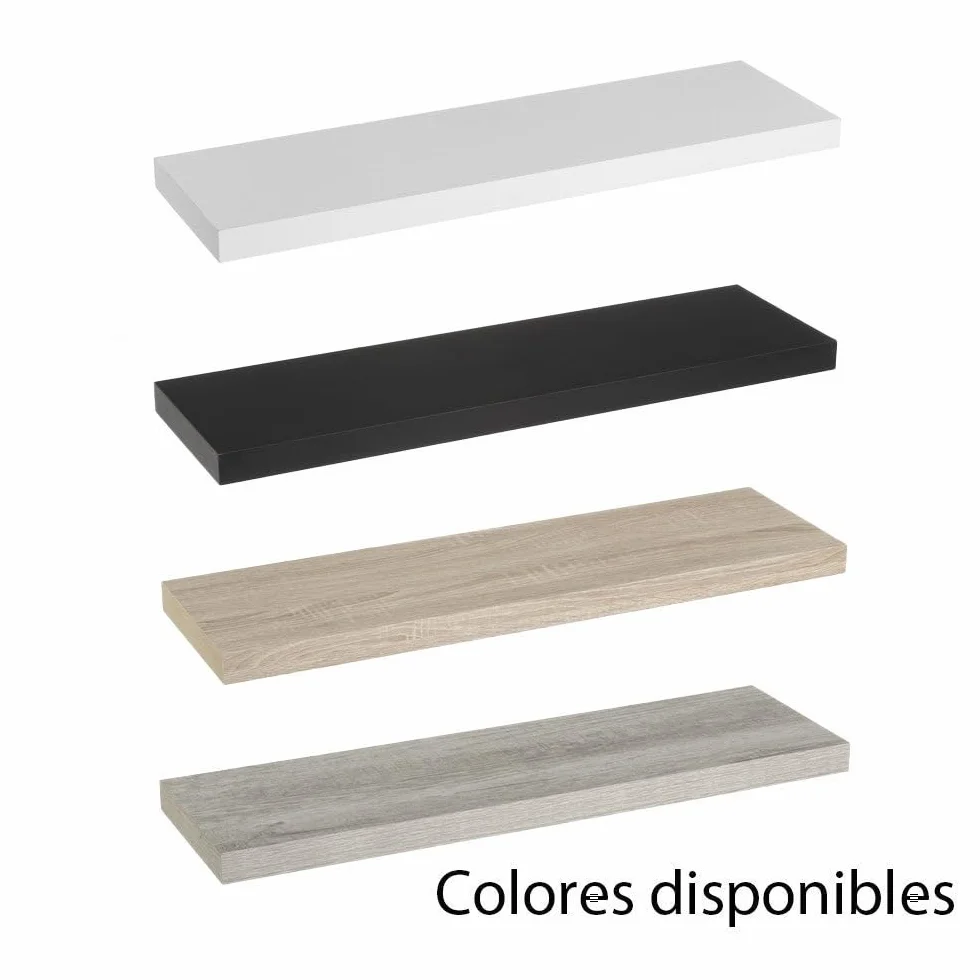 LOLAhome Baldas Flotantes de Madera Blancas 80x23,5 cm Estanterías de Pared Decorativas