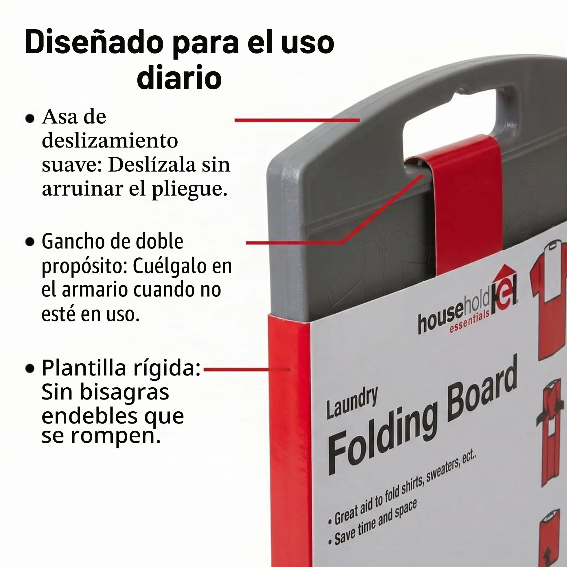 Household Essentials 195 Junta para Ropa se pliega para Doblar Camisas