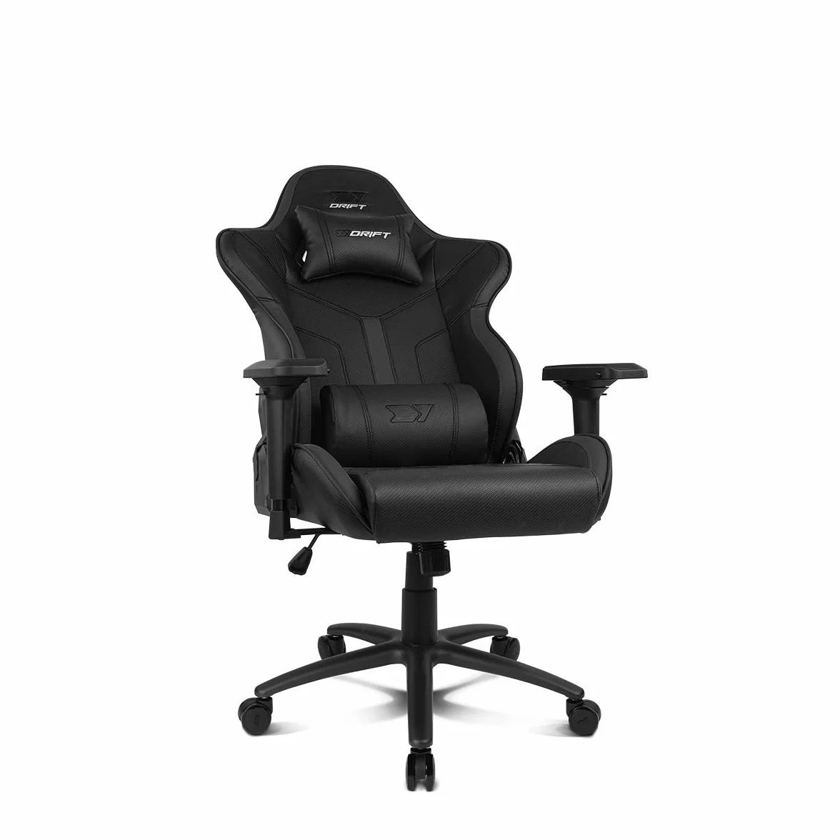 DRIFT GAMING DR350 – Silla Gaming Ergonómica Profesional con Reposabrazos 4D, Cojines Lumbar y Cervical, Inclinable 135º, Ruedas Silenciosas – Negra