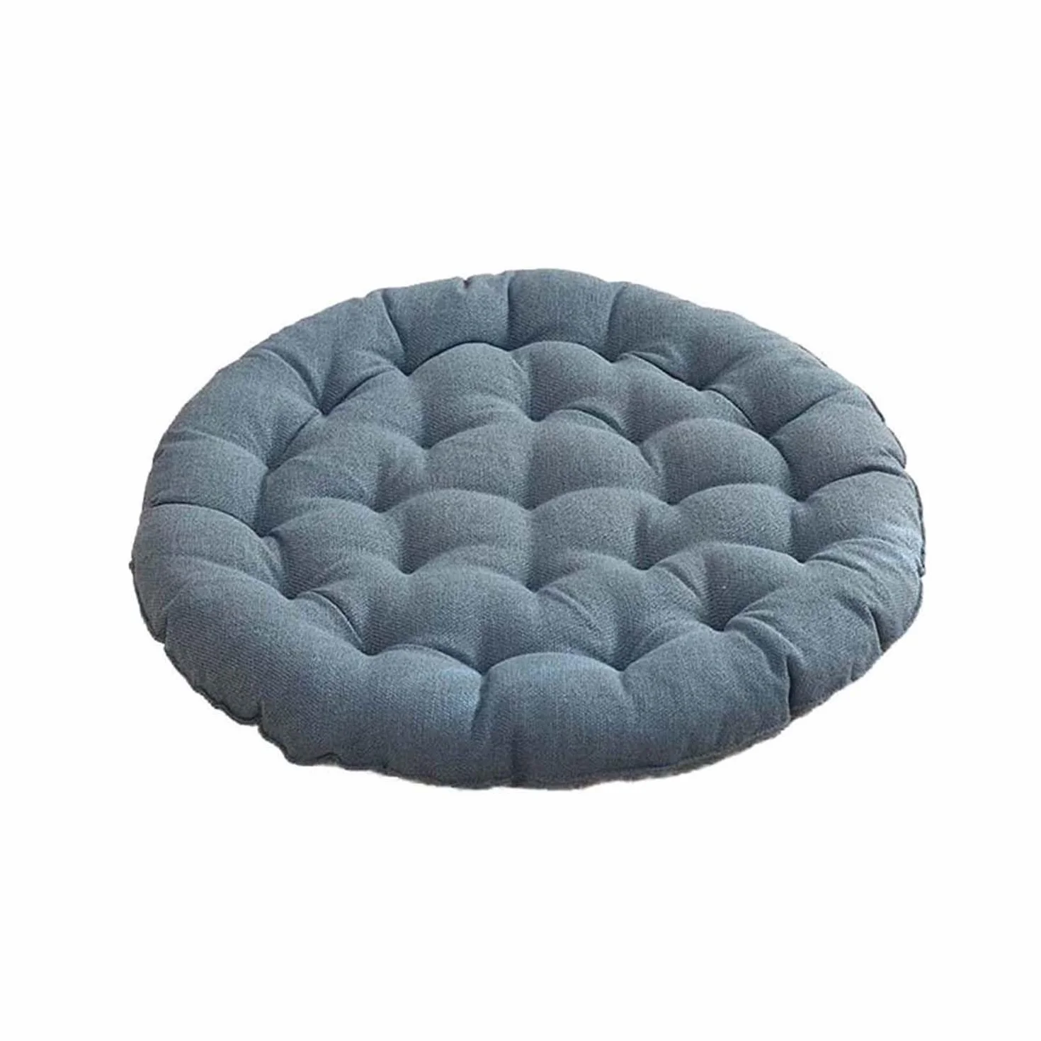 Cojín suave redondo para asiento de suelo meditación, lavable, 65 cm, azul