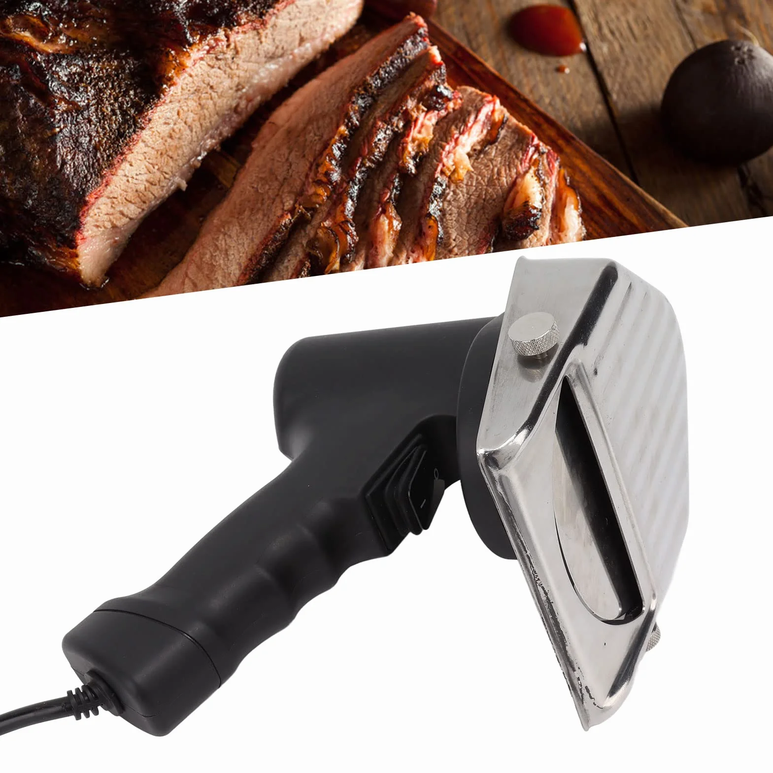 Topyond Cuchillo Eléctrico Para Kebab, Cortador de Carne para Jerky Kabob, Cuchillo para Kebab, Máquina Cortadora de Shawarma Doner Giroscópica Turca, Enchufe Europeo110-220V,para Restaurante,SnackBar