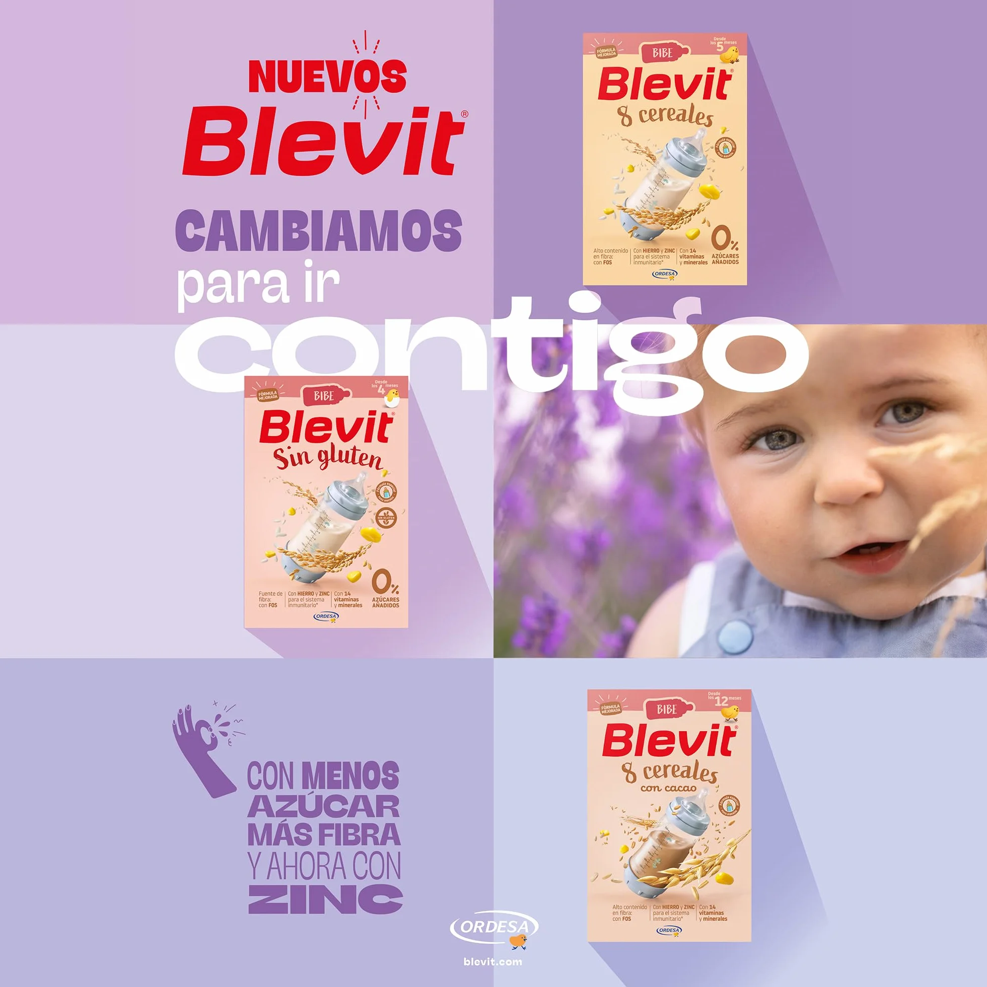 Blevit Bibe 8 Cereales 500g Papilla para Bebé 5 Meses 95% Cereales 14 Vitaminas y Minerales