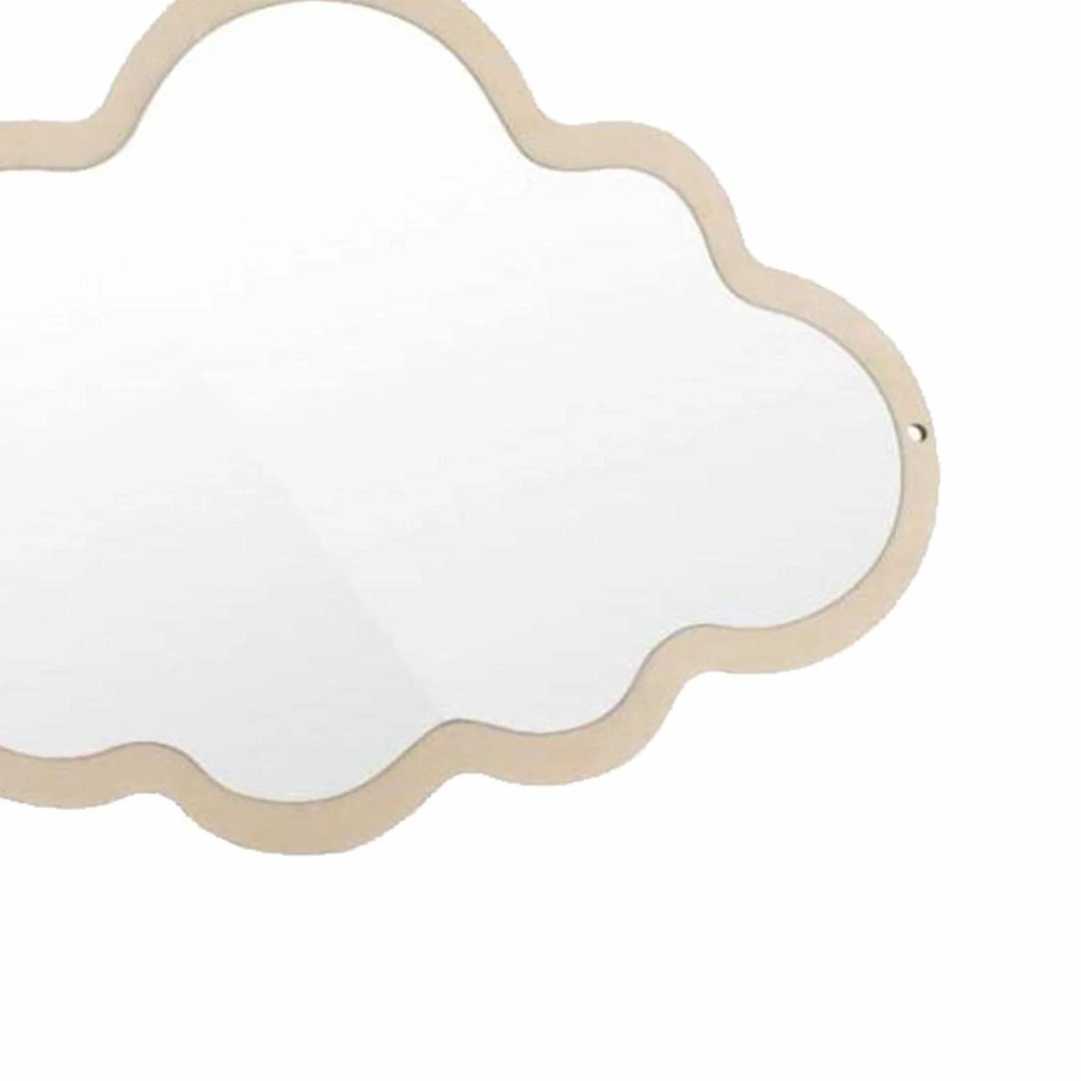 Fenteer Espejo acrílico inastillable para decoración de dormitorio infantil, espejo de pared para niños, marco de madera natural, para decoración de baby shower, regalo