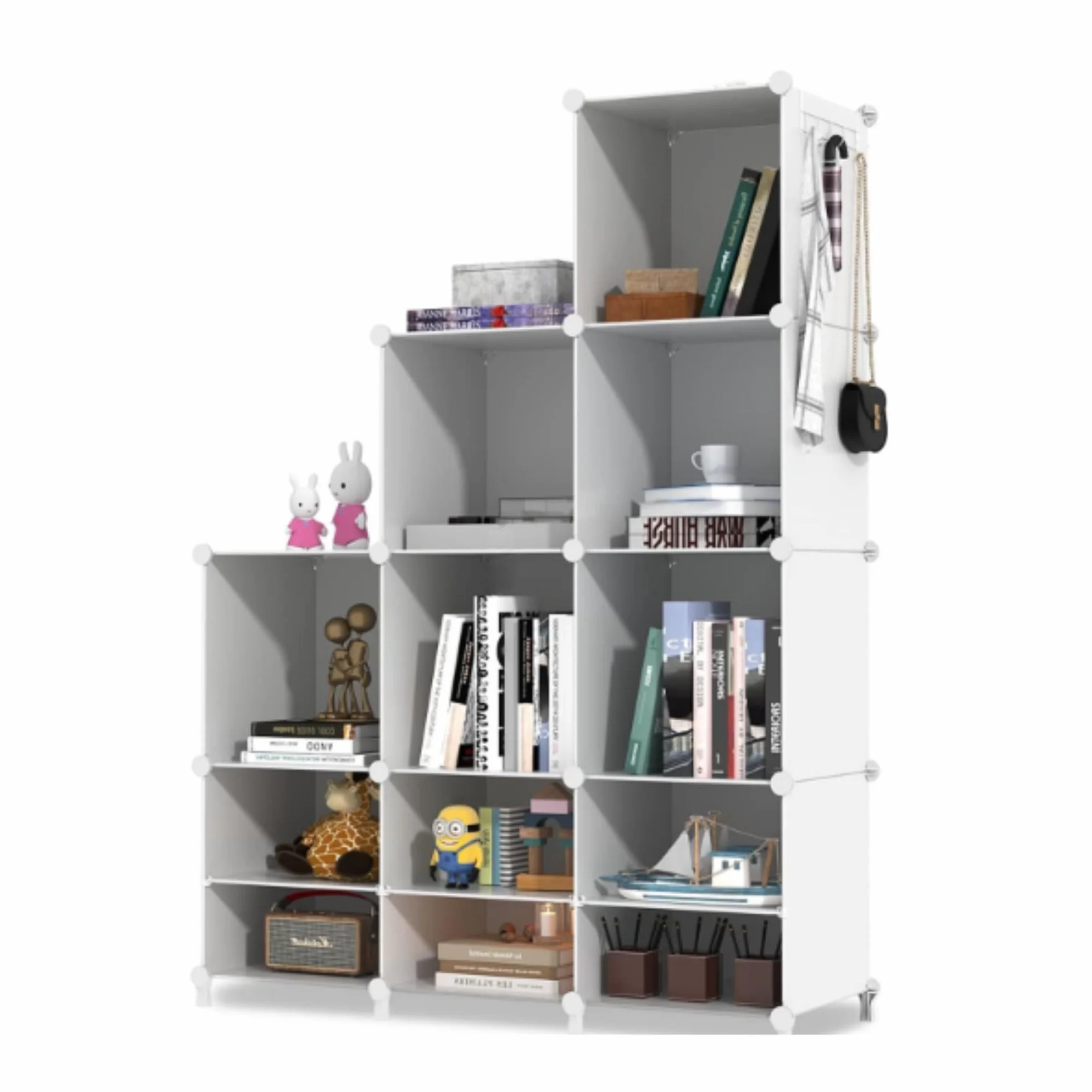 Estantería Modular 9 Compartimentos Blanco Plástico Armario Ropero