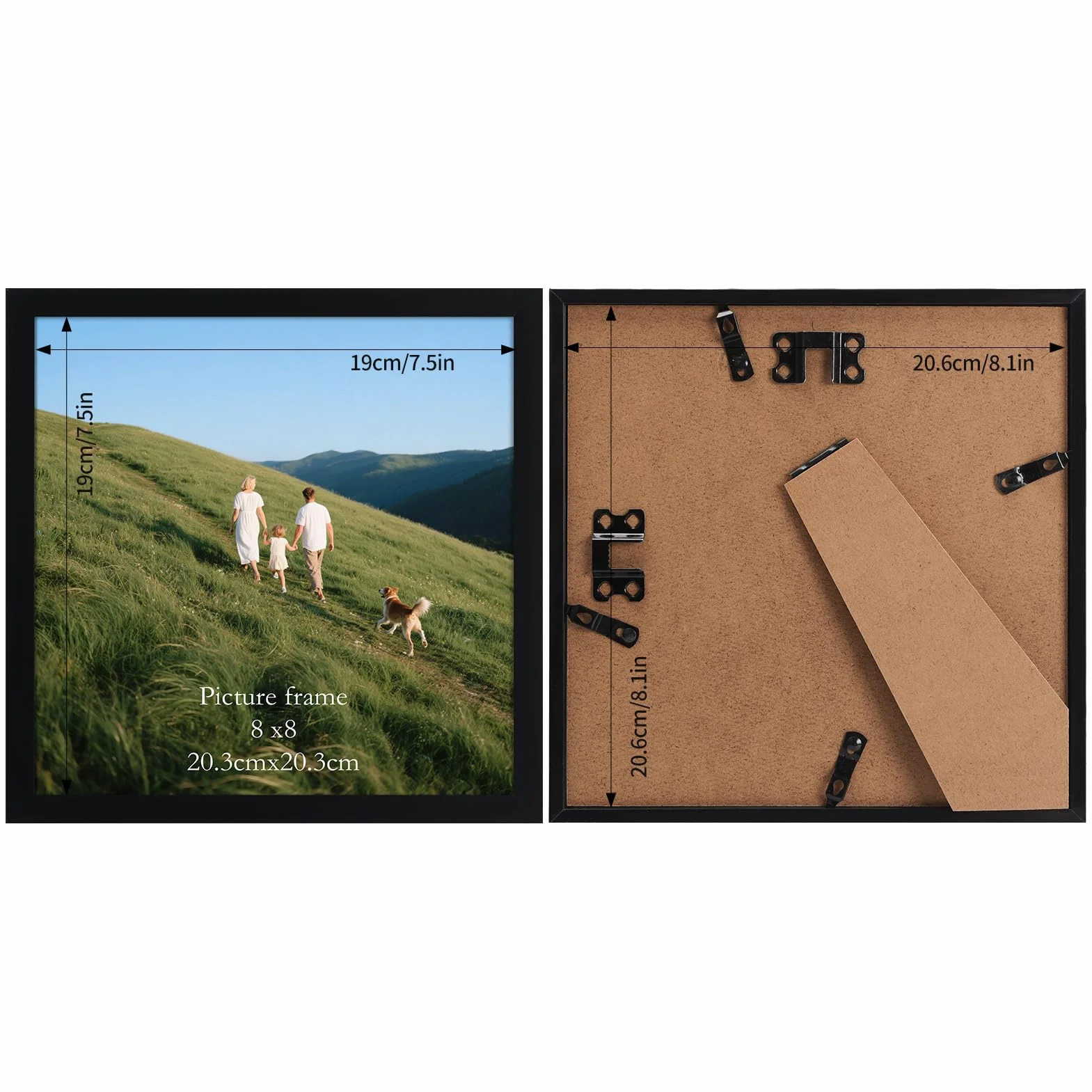 Giftgarden Juego de 12 Marco 20x20, Marcos para Cuadros de PVC Negro Ideal para Fotos, Pósters y Certificados, para Colgar en la Pared o Colocar Sobre una Mesa