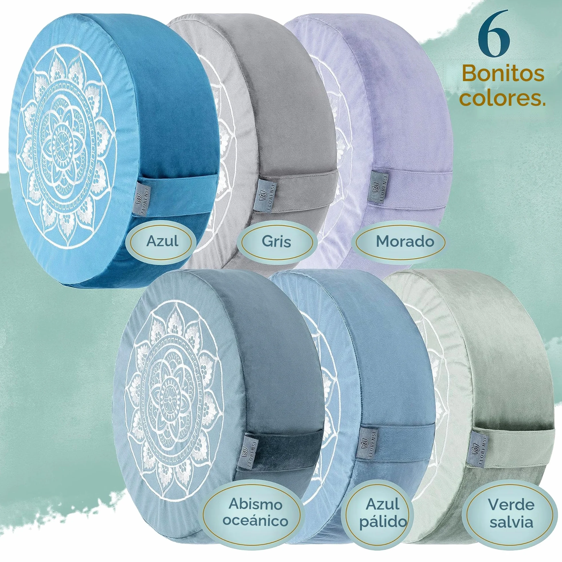 Cojín de meditación Suelo Trigo sarraceno Funda Terciopelo Grande Yoga