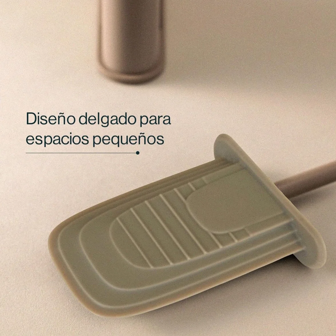 COSMIC Flat Escobilla de Baño de Silicona de Diseño Flexible y Ultrafino. Escobillero de Suelo o Pared para WC. Portaescobillas de Color Cromo.