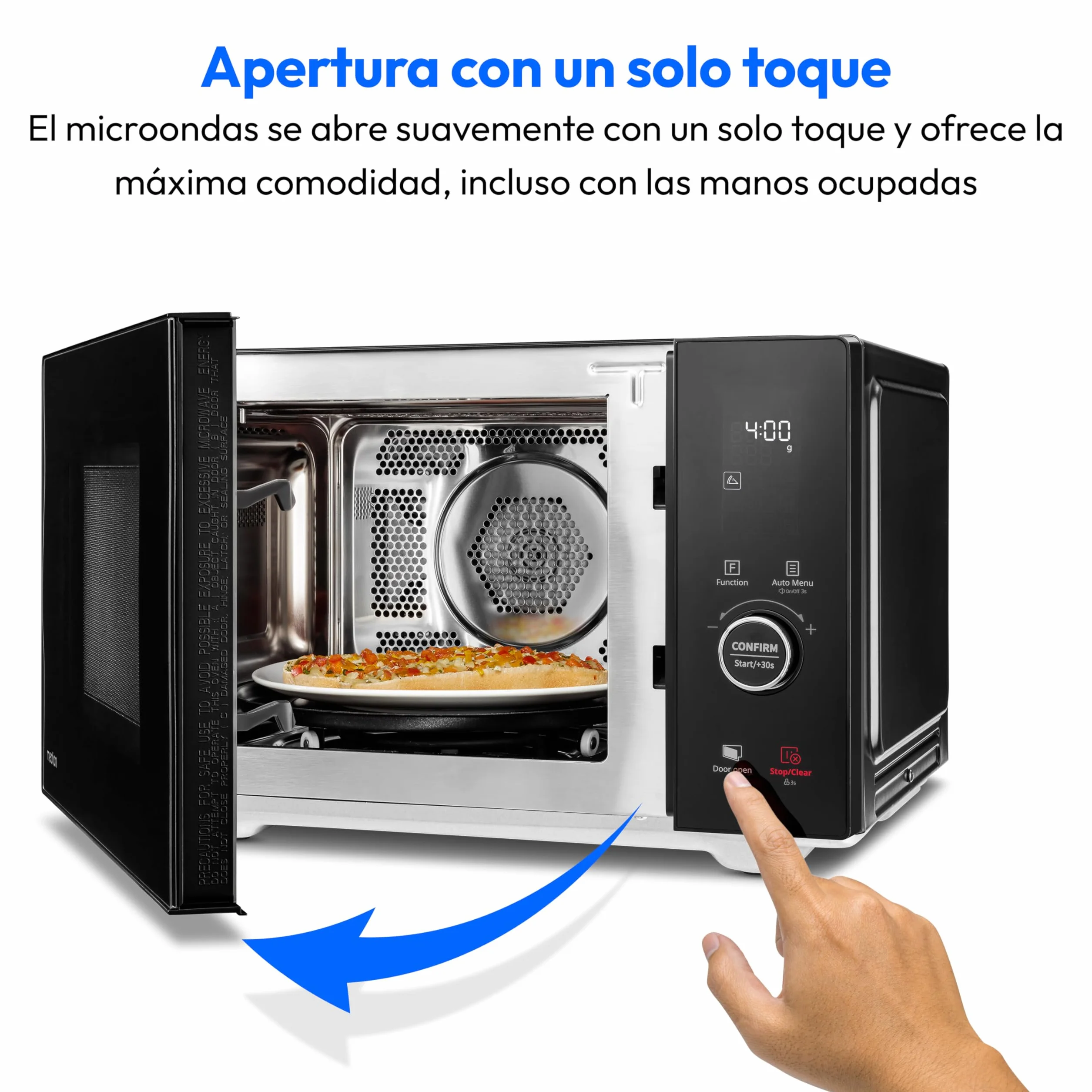 MEDION Microondas con grill y función de aire caliente (25 L, 900 W, 1100 W grill, 2100 W convección, 11 programas automáticos, 10 niveles de potencia, acero inoxidable, MD12041) negro