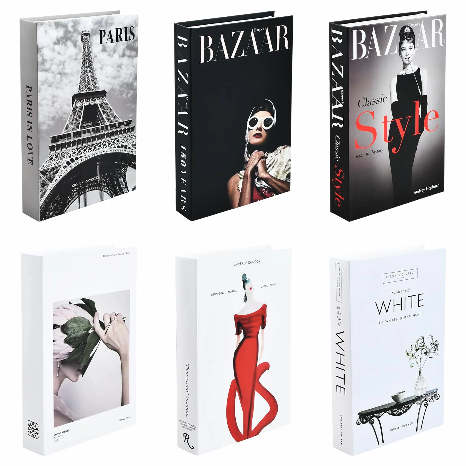Juego de 6 libros falsos decorativos de tapa dura, plegable, apilados, modernos, para mesa y estante del hogar, crea un ambiente sofisticado (color B)