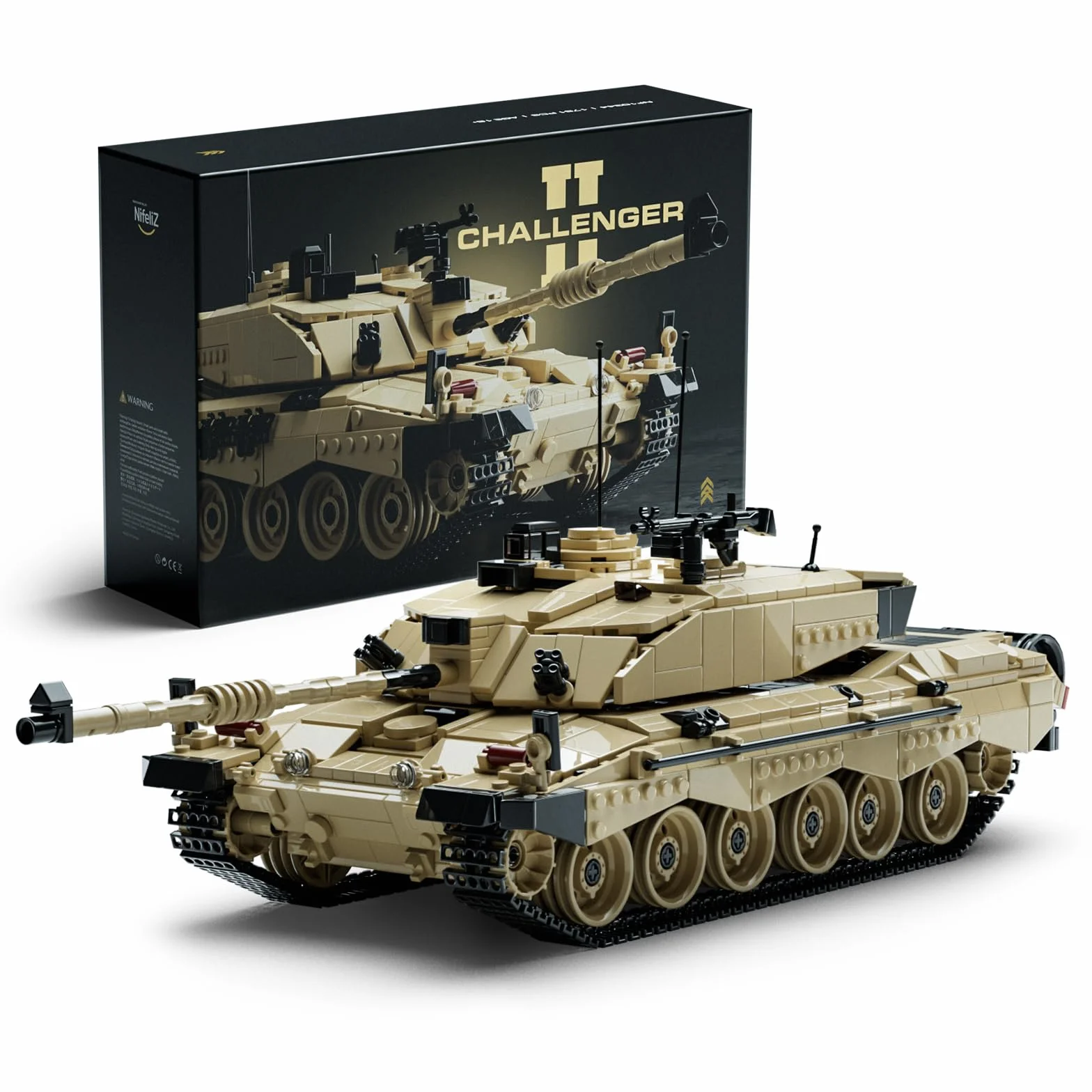 Nifeliz Challenger 2 Tanque de Combate Principal Kit de Construcción, Modelo de Tanque Militares para Adultos, Regalo para Amantes Militares (1761 Piezas, NF10344)