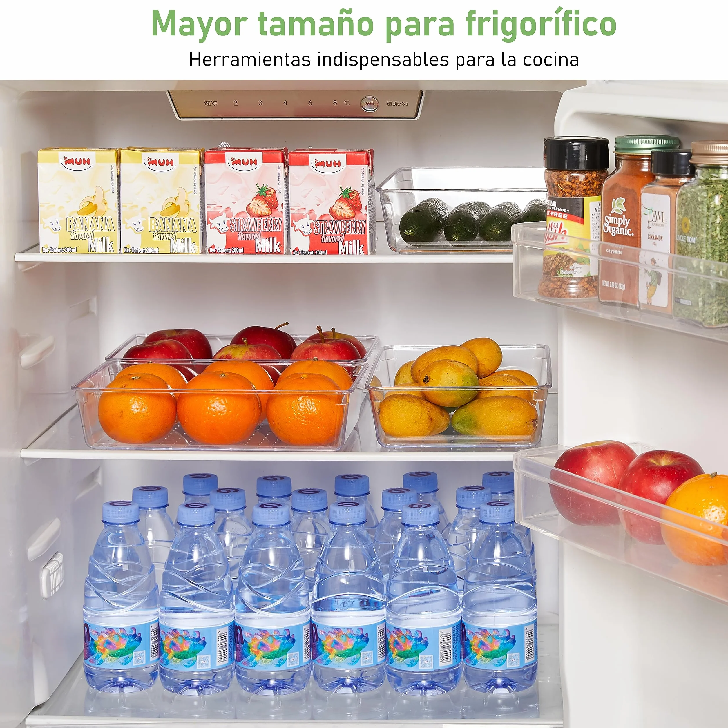 6 Piezas Organizador Cajones Cocina Baño Transparente Plastico Grande para Cubiertos Maquillaje Joyas