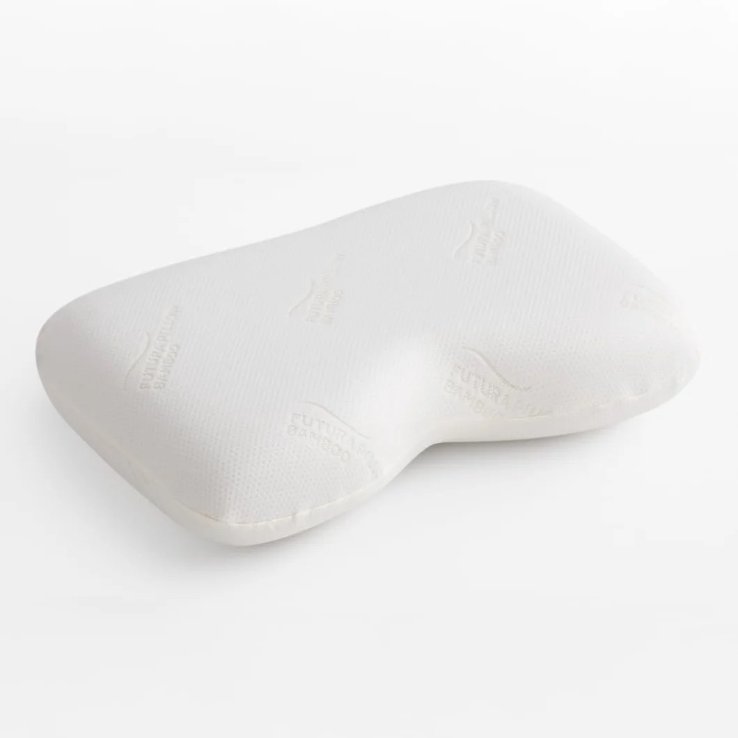 Almohada Arco Cervical Viscoelástica Antidolores con Núcleo de Carbono, Funda de Bambú, 57x39x12 cm