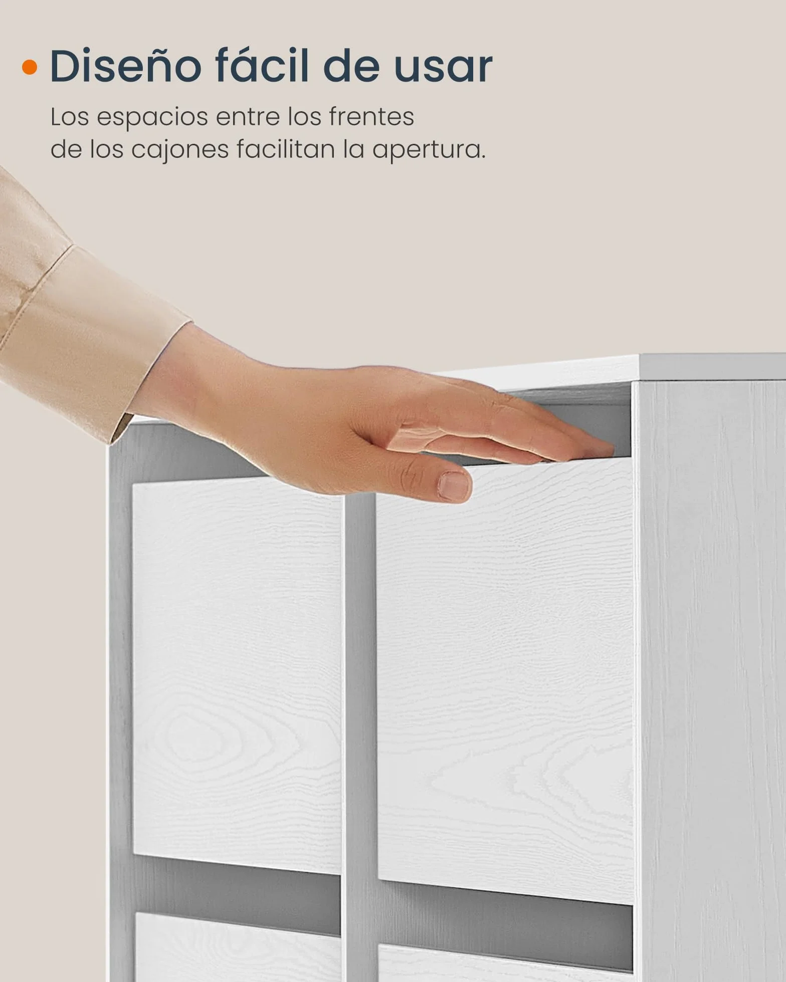 SONGMICS HOME Cómoda de Dormitorio, Mueble Cajonera con 6 Cajones, Tablero de Partículas, 153 x 39 x 73,9 cm, Aparador Auxiliar para Escritorio, Blanco, Colección Kadin LTS656W01