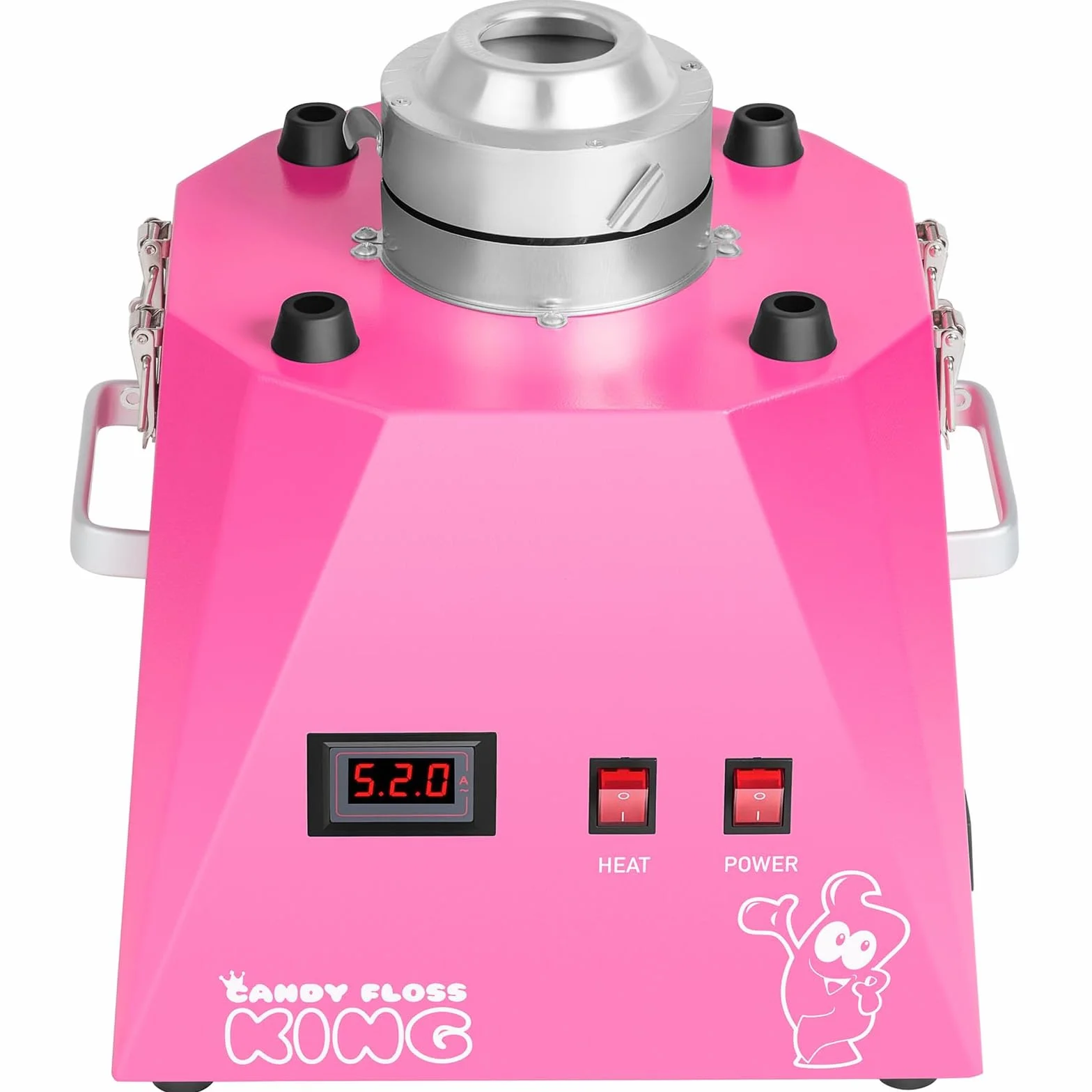 Royal Catering RCZK-1030-W-R Máquina de Algodón de Azúcar Industrial 1200W 52 cm Acero Inoxidable Rosa