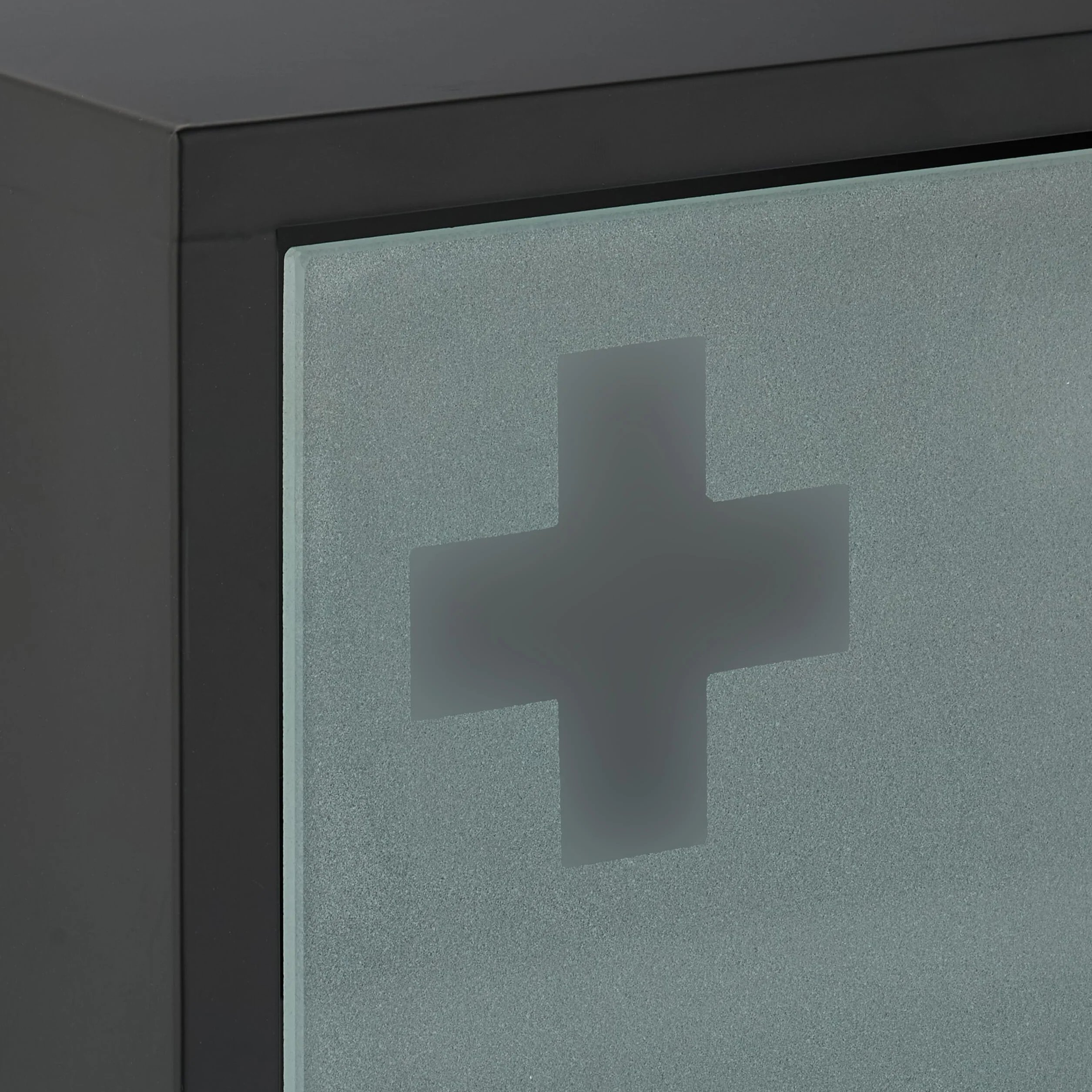 Relaxdays Botiquín de Pared Armario Medicamentos 4 Estantes 57 x 27 x 12 cm Acero Puerta Vidrio Negro