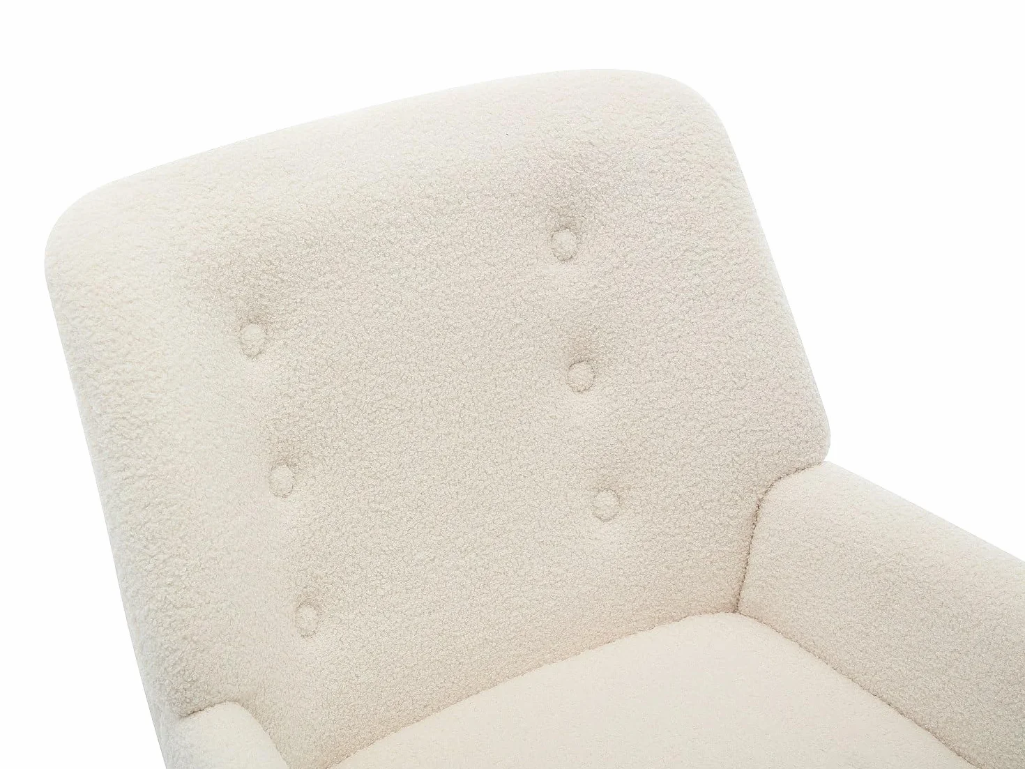 Vente-unique - Skandinavisk fÂtˆlj - Serino Vit Bouclette Fabric FÂtˆlj