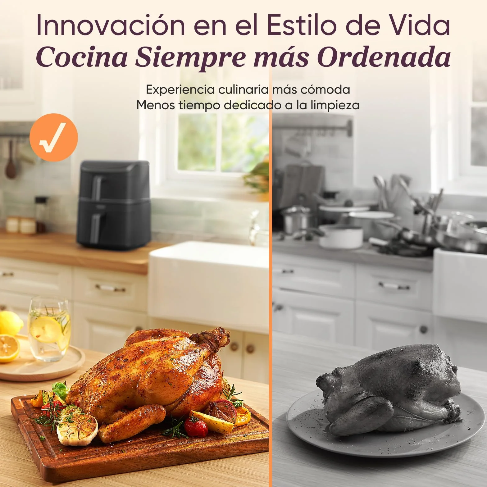Cosori Freidora de Aire Turbo Tower Grande 10.8L Doble Cesta Vertical Turbo Blaze 6 en 1 2630W