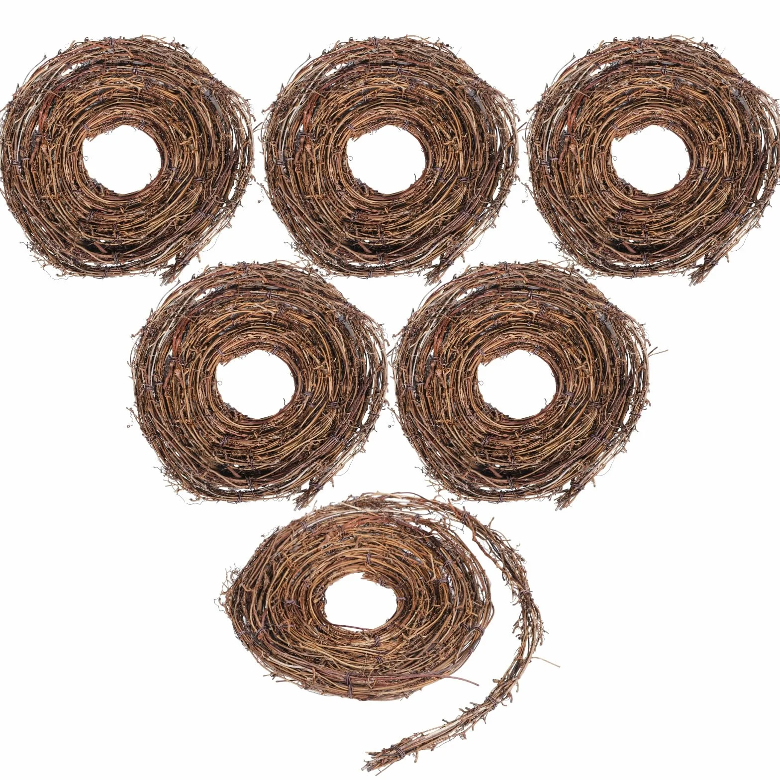 6 enredaderas de vid natural, rollos de guirnalda rústica de 15 pies para manualidades, coronas, jarrones y decoración de puertas