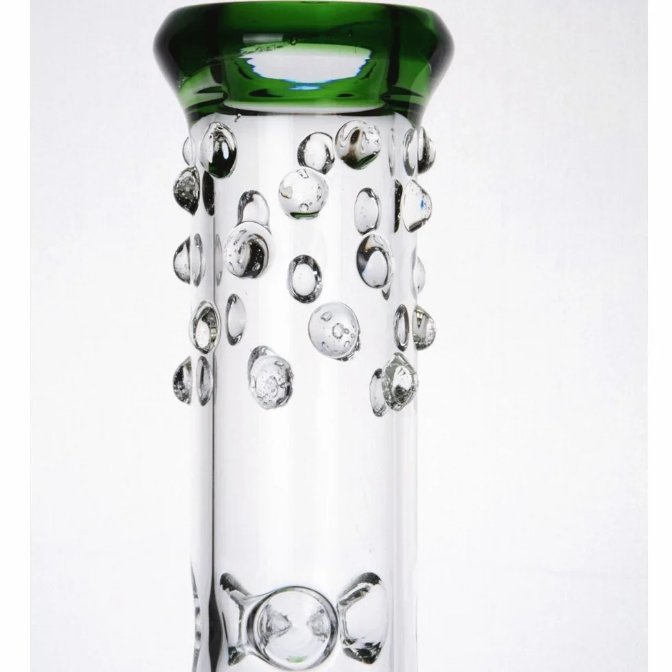 RORA Glass Bong Double Tree Cupula Cafetera Pipa De Agua 18mm Bowl Waterpipe 16" Alto Verde