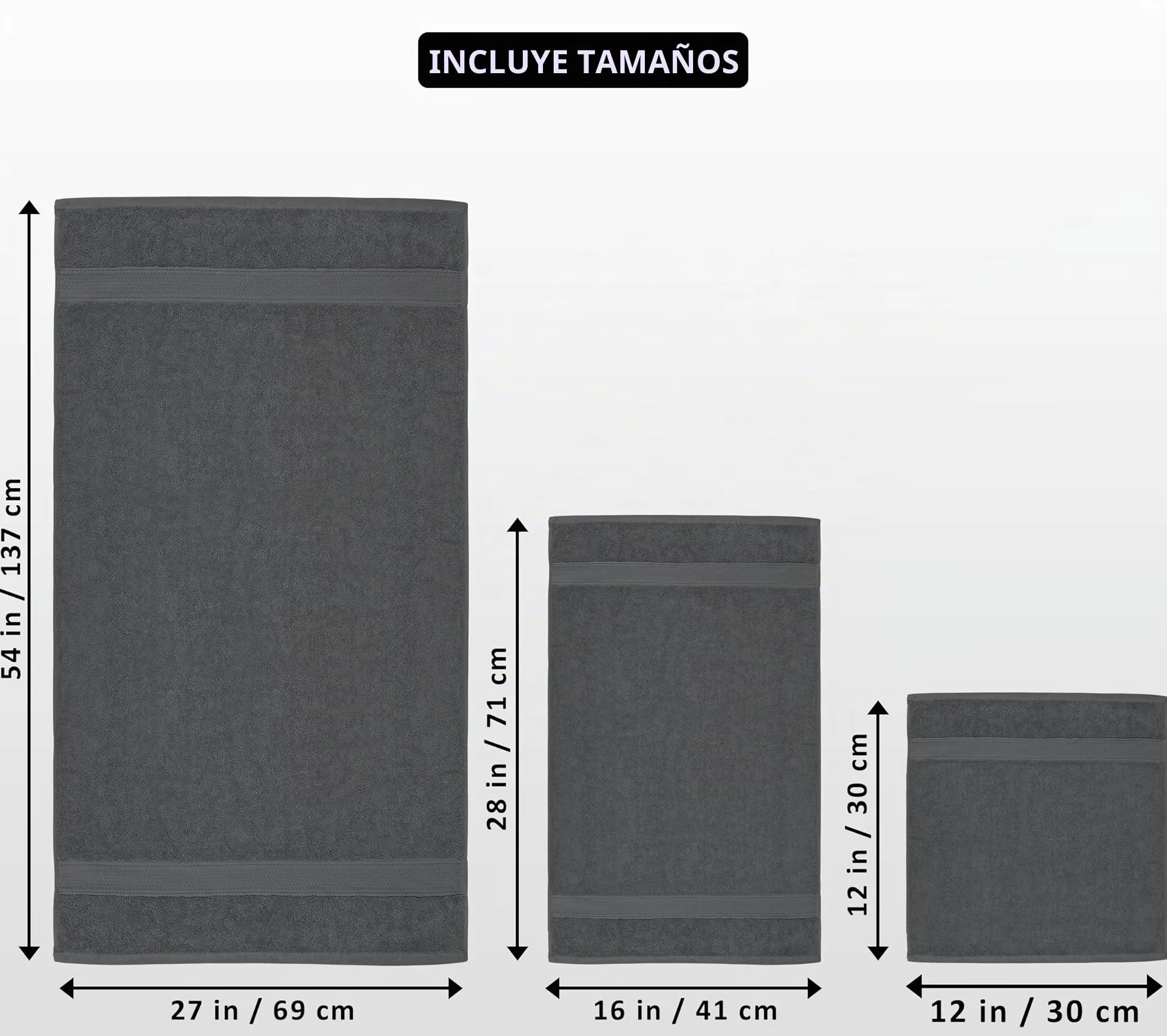 Utopia Towels - Juego de Toallas Premium de 8 Piezas, 2 Toallas de Baño, 2 Mano y 4 Toallitas - Algodón - para Casas, Hoteles y Spas, Altamente Absorbentes (Gris)