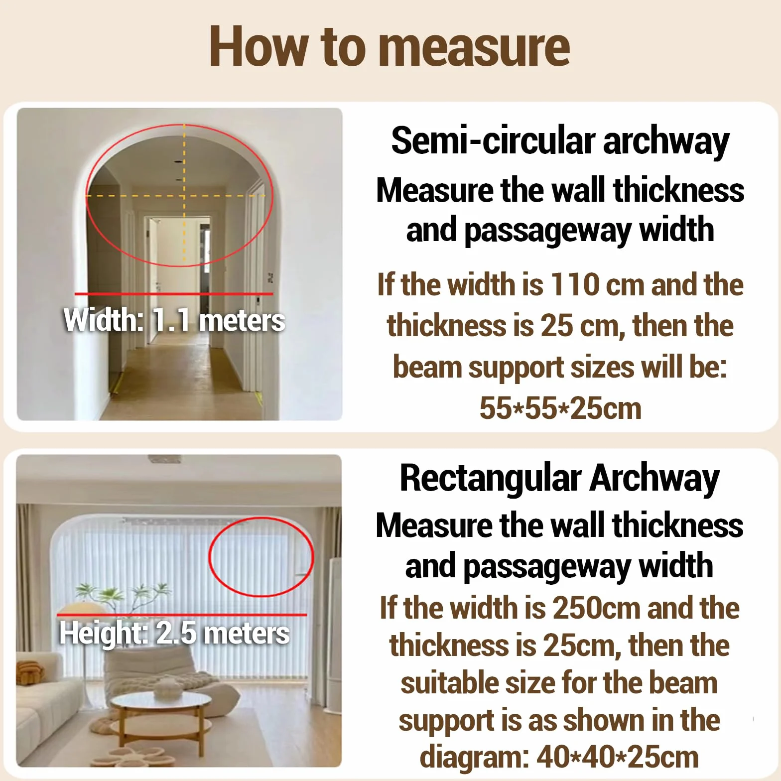 Kit de arco de medio círculo para pintar interiores, kit de arco redondeado para puerta, kit de arco redondo de medio círculo superior, diseño elegante y moderno para salas de estar y dormitorios