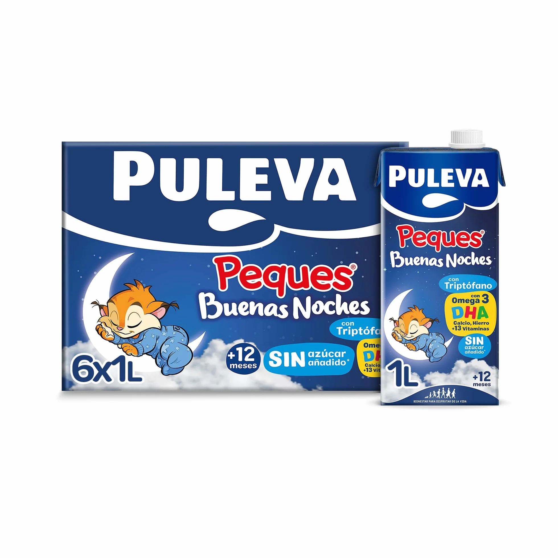 Puleva Peques 3 Buenas Noches +12 Meses Pack 6 x 1l