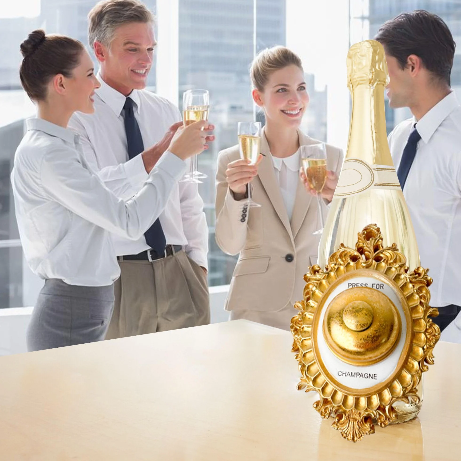 Campana de champán Efecto brillante Decoración de pared oro regalo amantes champán
