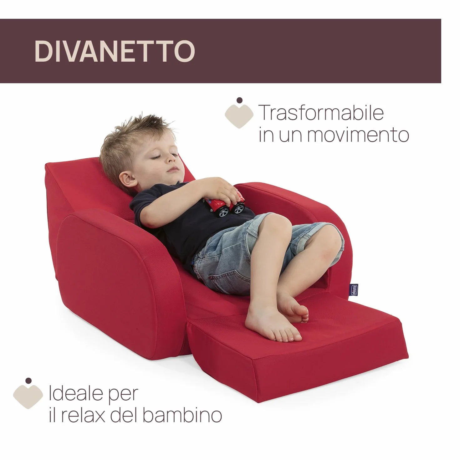 Chicco Silla Infantil Twist Convertible en Tumbona y Sofá, Silla Infantil con 3 Configuraciones, Cómoda y Ligera, se Convierte en 1 Gesto, para Niños de 12+ Meses