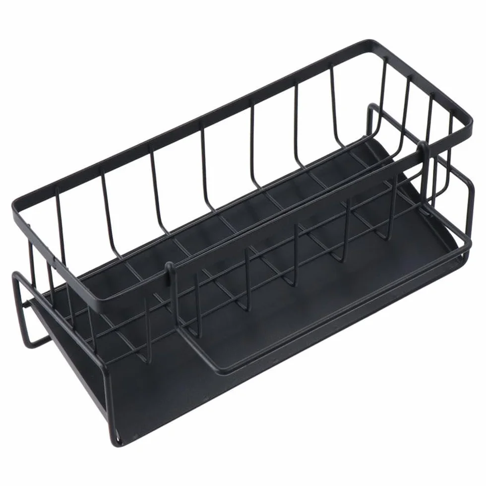 Wenrescry Organizador para Fregadero de Cocina con Bandeja de Drenaje autodrenante y Soporte para Trapos, Ideal para Cocina y baño, Organizador para cepillos, esponjas, jabón y más